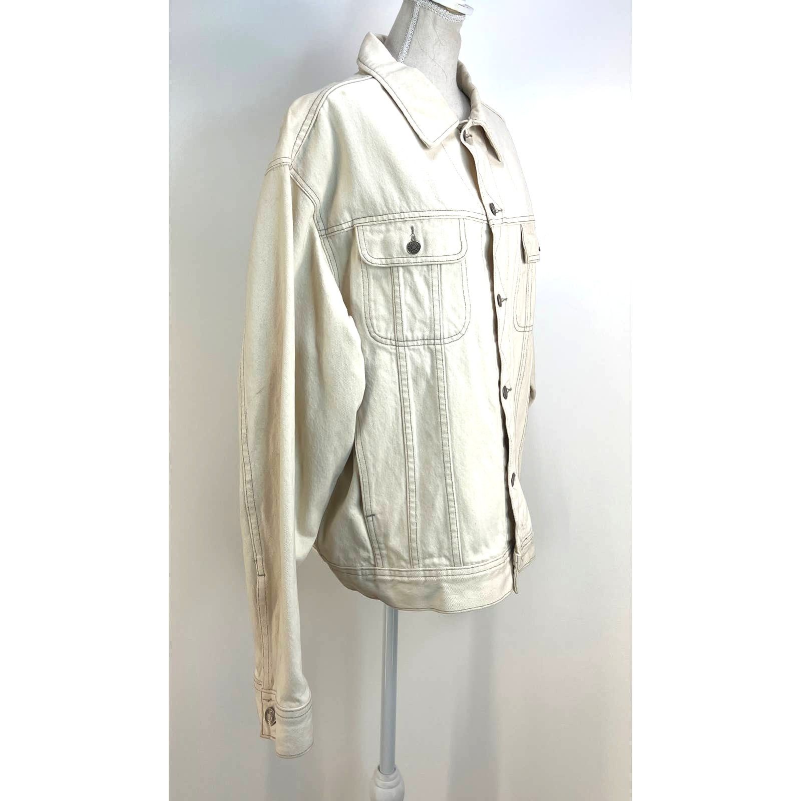 Gap × Vintage Vintage GAP Denim White Trucker Jean Jacket Size US XL / EU 56 / 4 - 5 Thumbnail