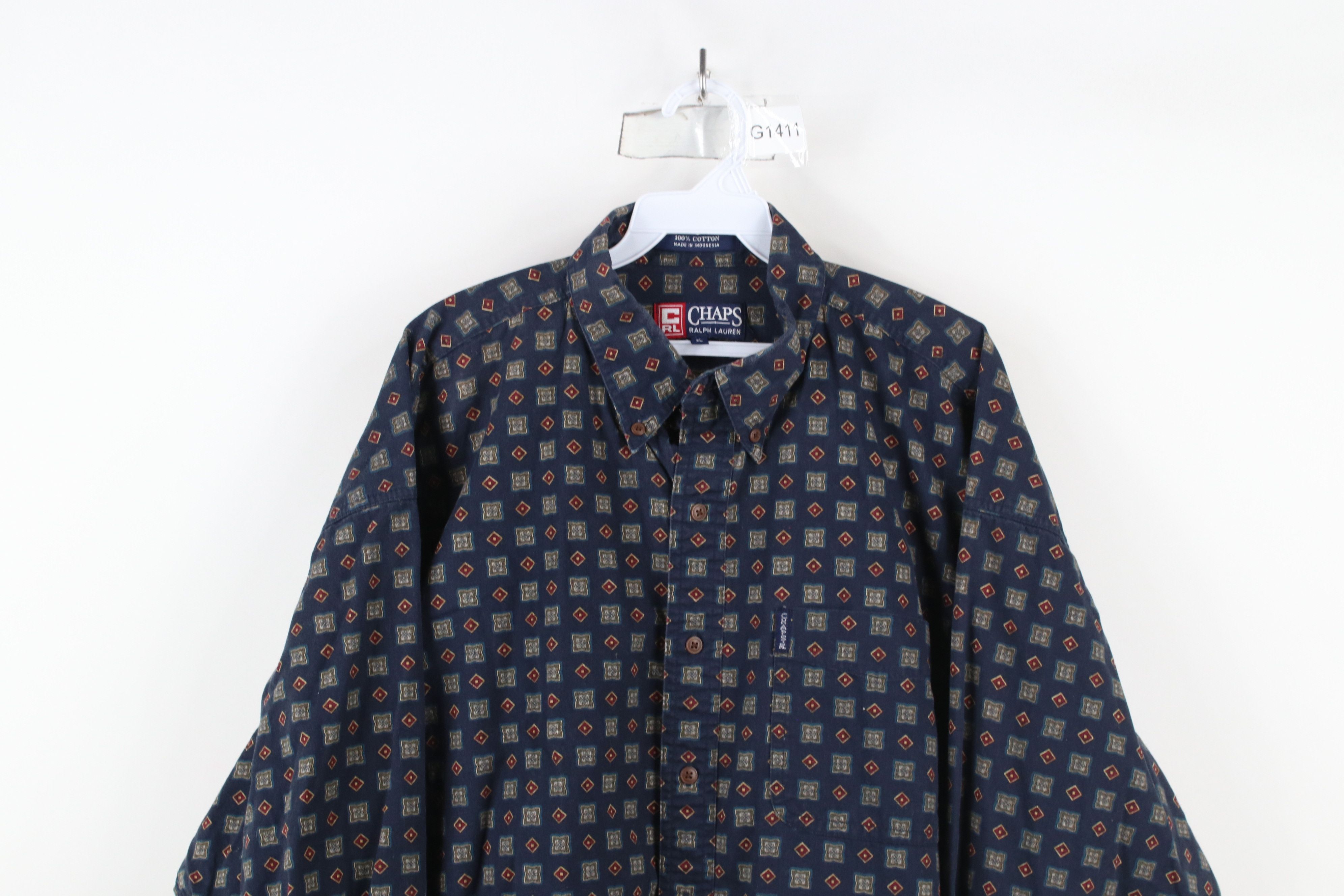 Ralph Lauren × Vintage Vintage 90s Chaps Ralph Lauren Collared Button Down Shirt Size US XL / EU 56 / 4 - 2 Thumbnail