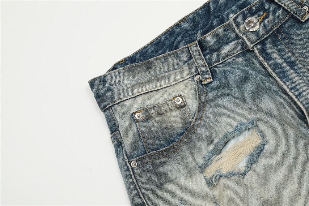 Japanese Brand × Jean Distressed ripped straight-leg loose washed punk denim Size US 32 / EU 48 - 5 Thumbnail