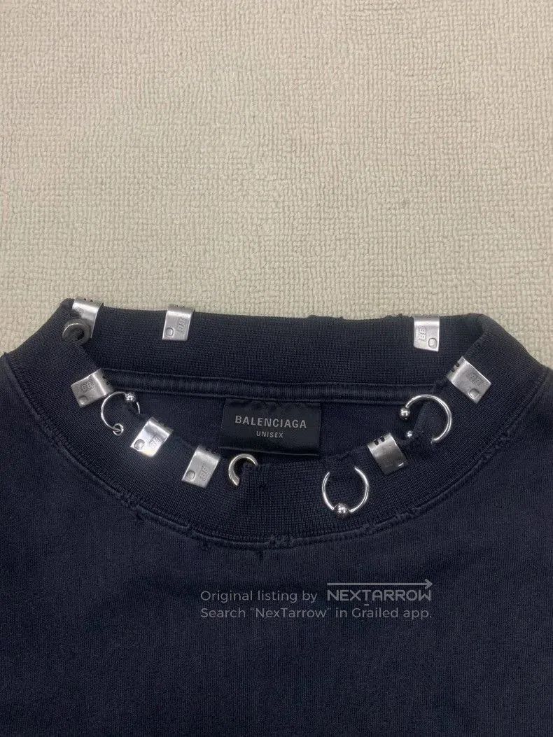 Balenciaga Balenciaga Studded Distressed T-shirt. Size US M / EU 48-50 / 2 - 3 Thumbnail
