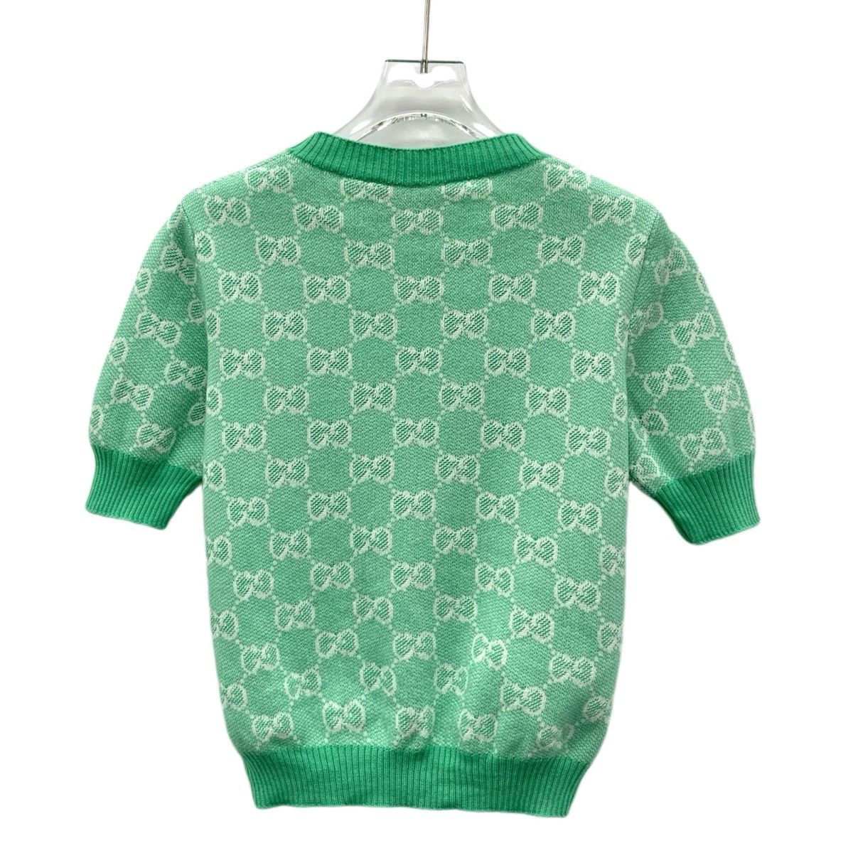Gucci Gucci Green Logo Jacquard All Over Print Wool Knit Sweater Size XS / US 0-2 / IT 36-38 - 2 Thumbnail