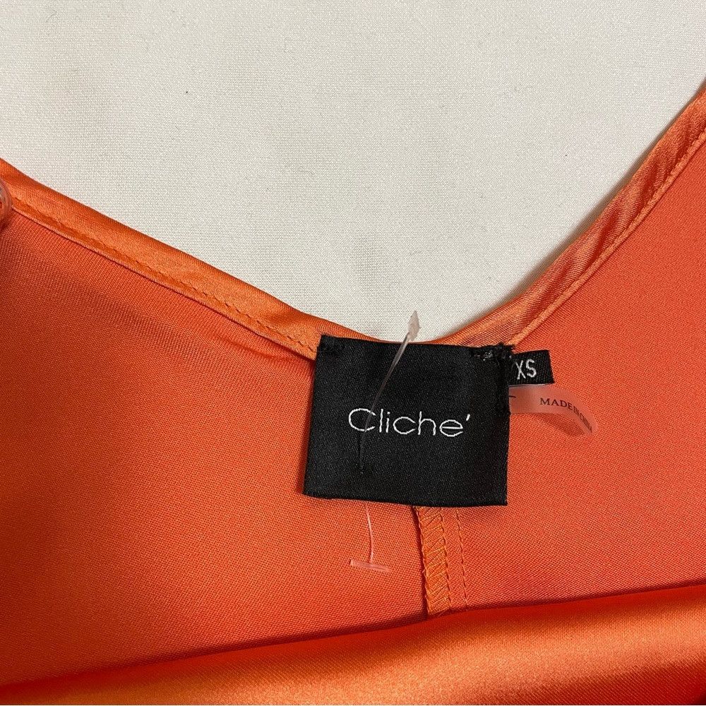 Other New Cliche Draped Satin Slip Orange Coral Top Size XS Size XS / US 0-2 / IT 36-38 - 8 Thumbnail
