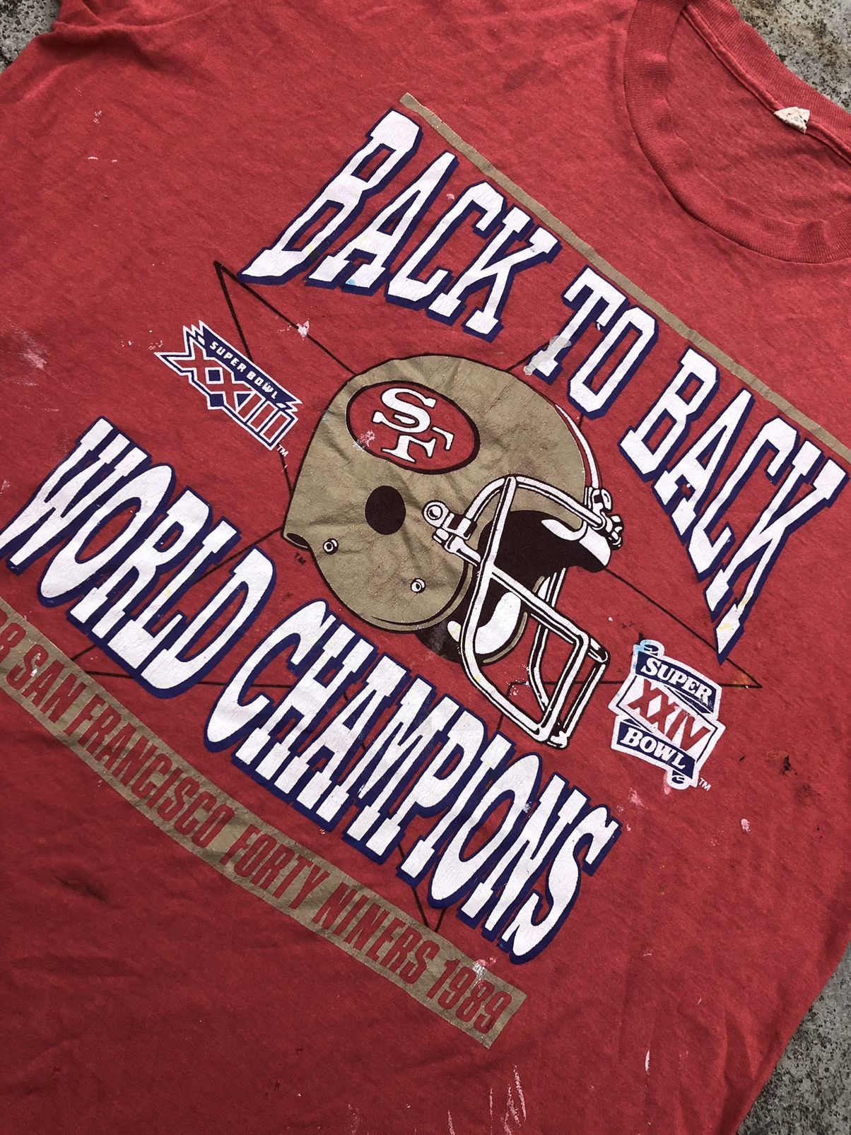 NFL 80s VINTAGE PAINTED 49ers SHIRT Size US XL / EU 56 / 4 - 5 Thumbnail
