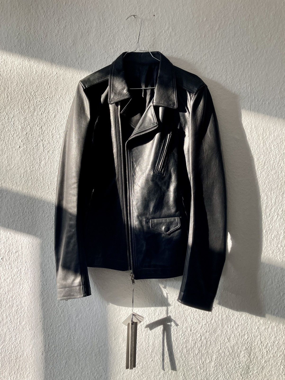 image of Rick Owens Fw16 Lcw Stooges Leather Biker Jacket Mastodon in Black, Men's (Size Medium)
