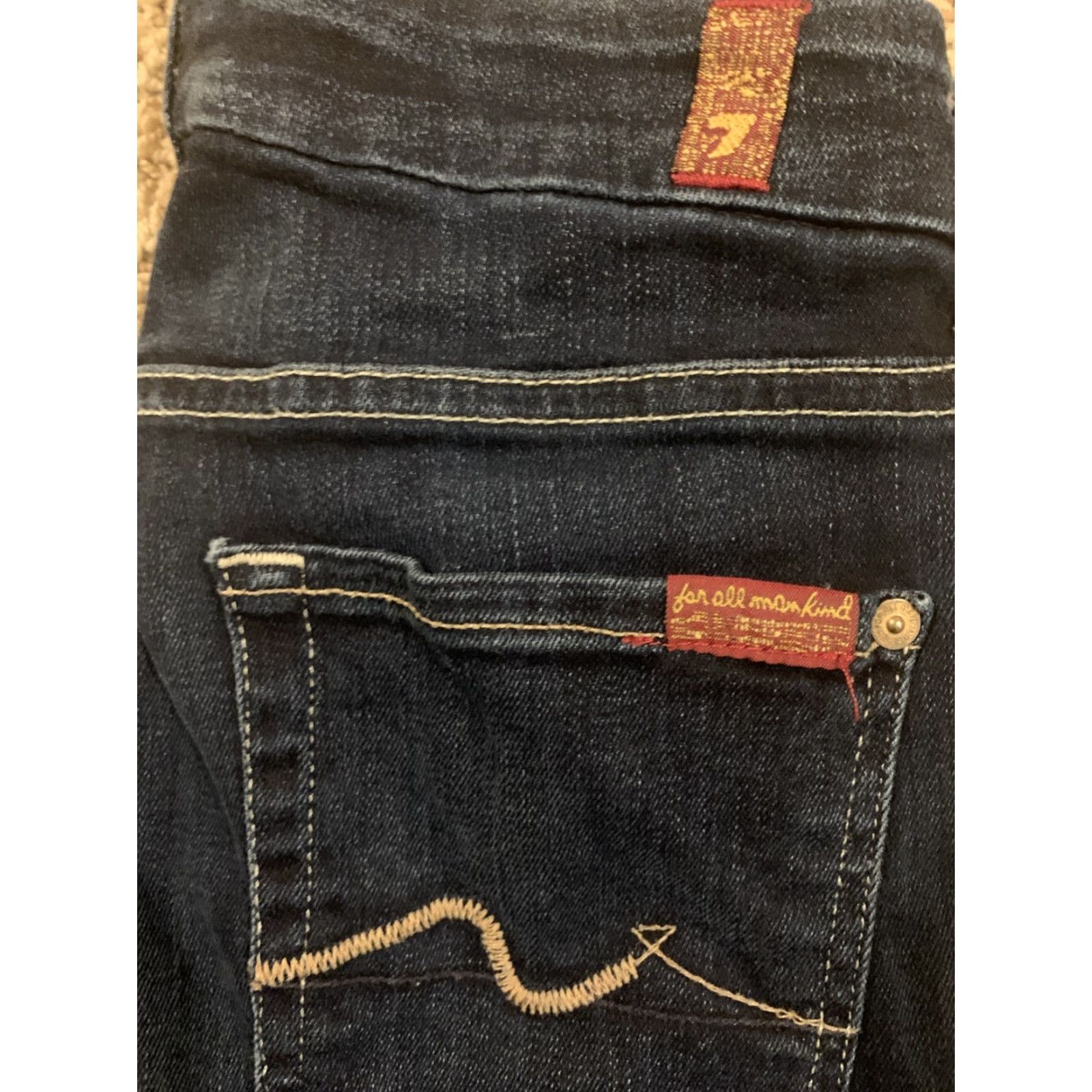 7 For All Mankind 7 For All Mankind Kimmie Jeans Bootcut Regular 28 Blue Denim USA 7 For All Mankind Model Secondary 5-Pocket Mens Womens Girls Boys Size 28" / US 6 / IT 42 - 2 Thumbnail