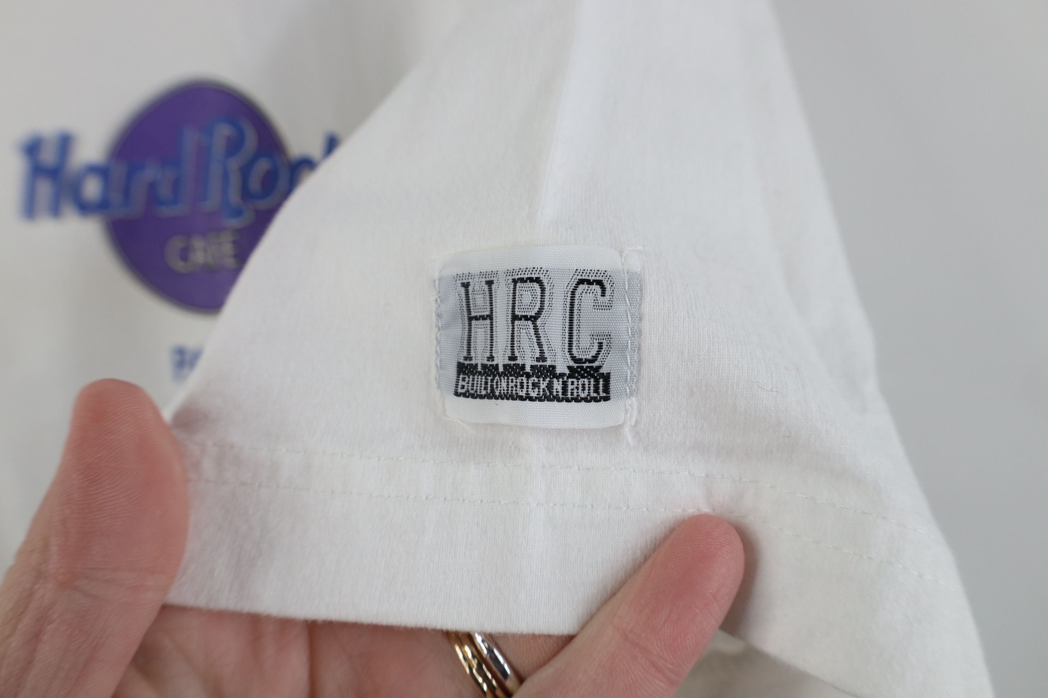 Hard Rock Cafe Vintage 90s Hard Rock Cafe Paris Eiffel Tower T-Shirt White Size US L / EU 52-54 / 3 - 4 Thumbnail