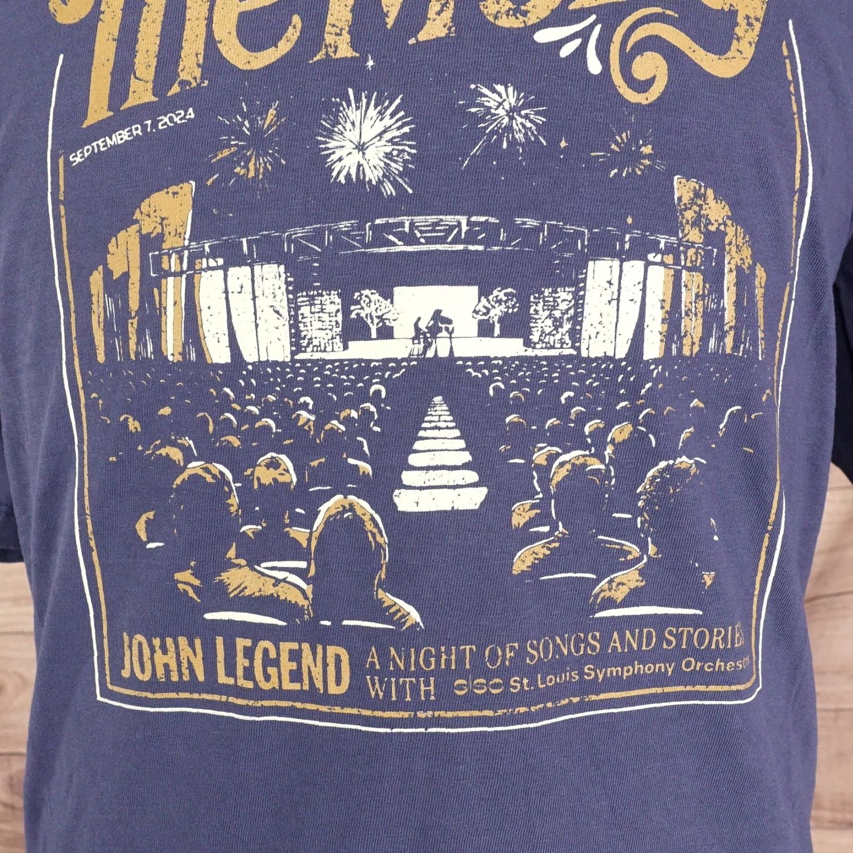 Comfort Colors The Muny John Legend Shirt Mens 2XL Blue Concert Graphic Tee 2024 St Louis Size US XXL / EU 58 / 5 - 3 Thumbnail