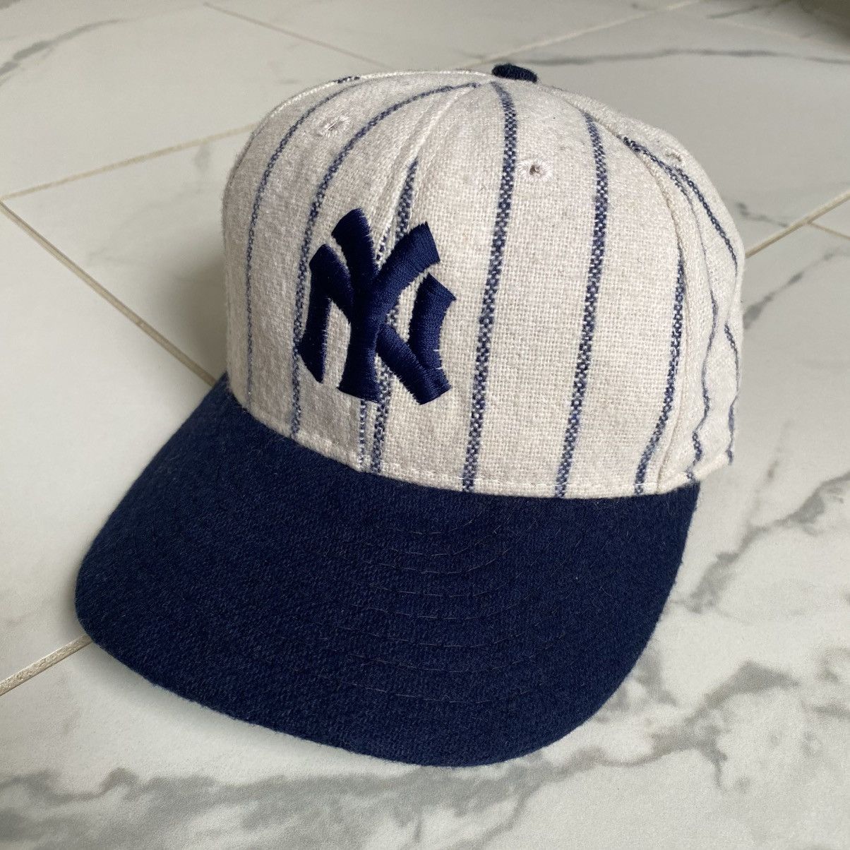 American Needle Vintage 1990s New York Yankees Pinstripe Fitted 7 1/8 Cap Size ONE SIZE - 2 Thumbnail