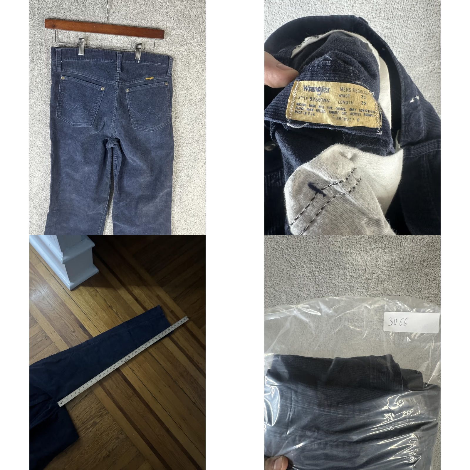 Wrangler VINTAGE Wrangler Corduroy Chino Pants Mens 31x32 Blue Regular Fit USA 82660NV Size US 31 - 10 Thumbnail