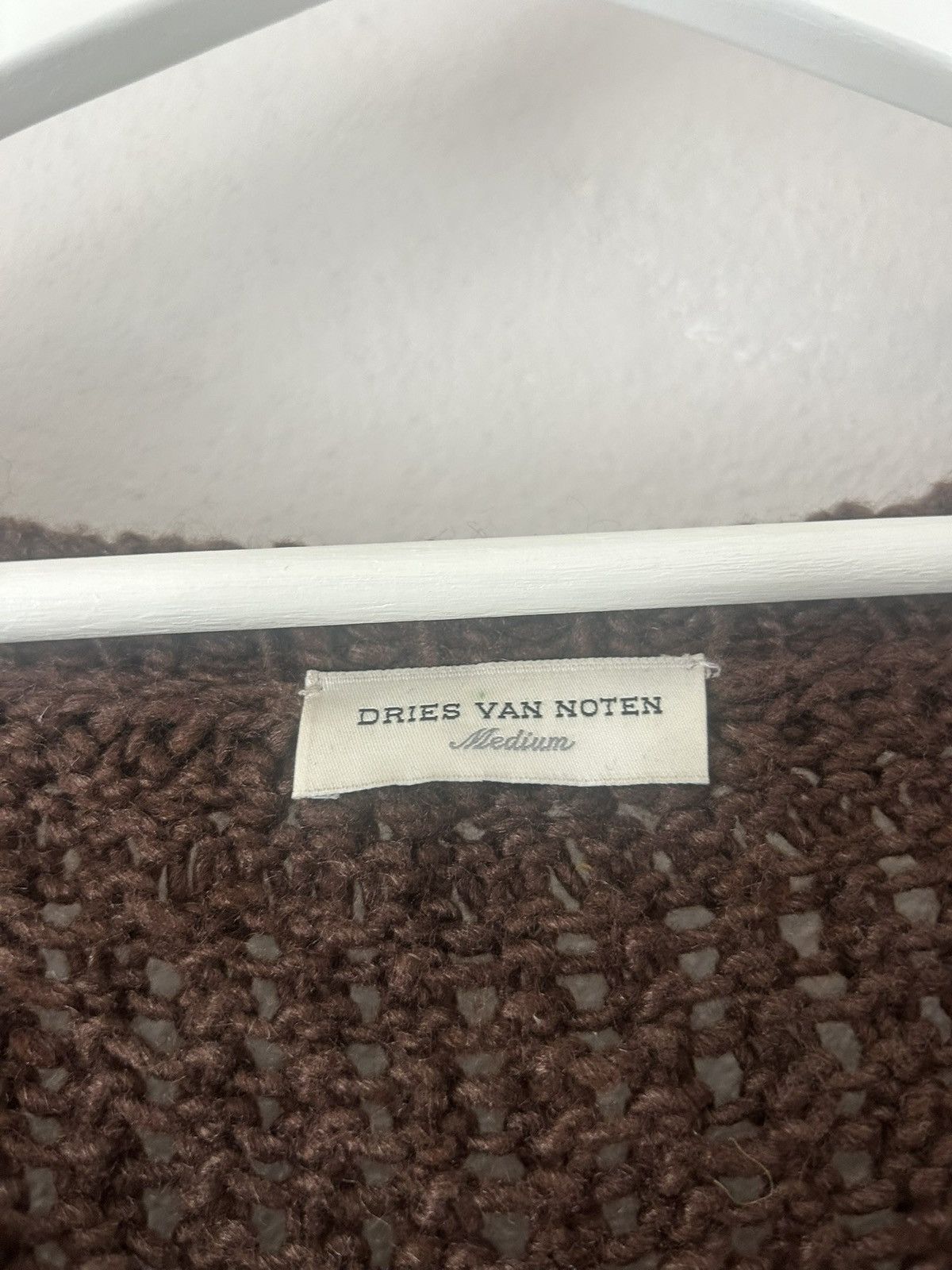 Dries Van Noten Brown Open-Knit Wool Sweater Size US M / EU 48-50 / 2 - 5 Thumbnail