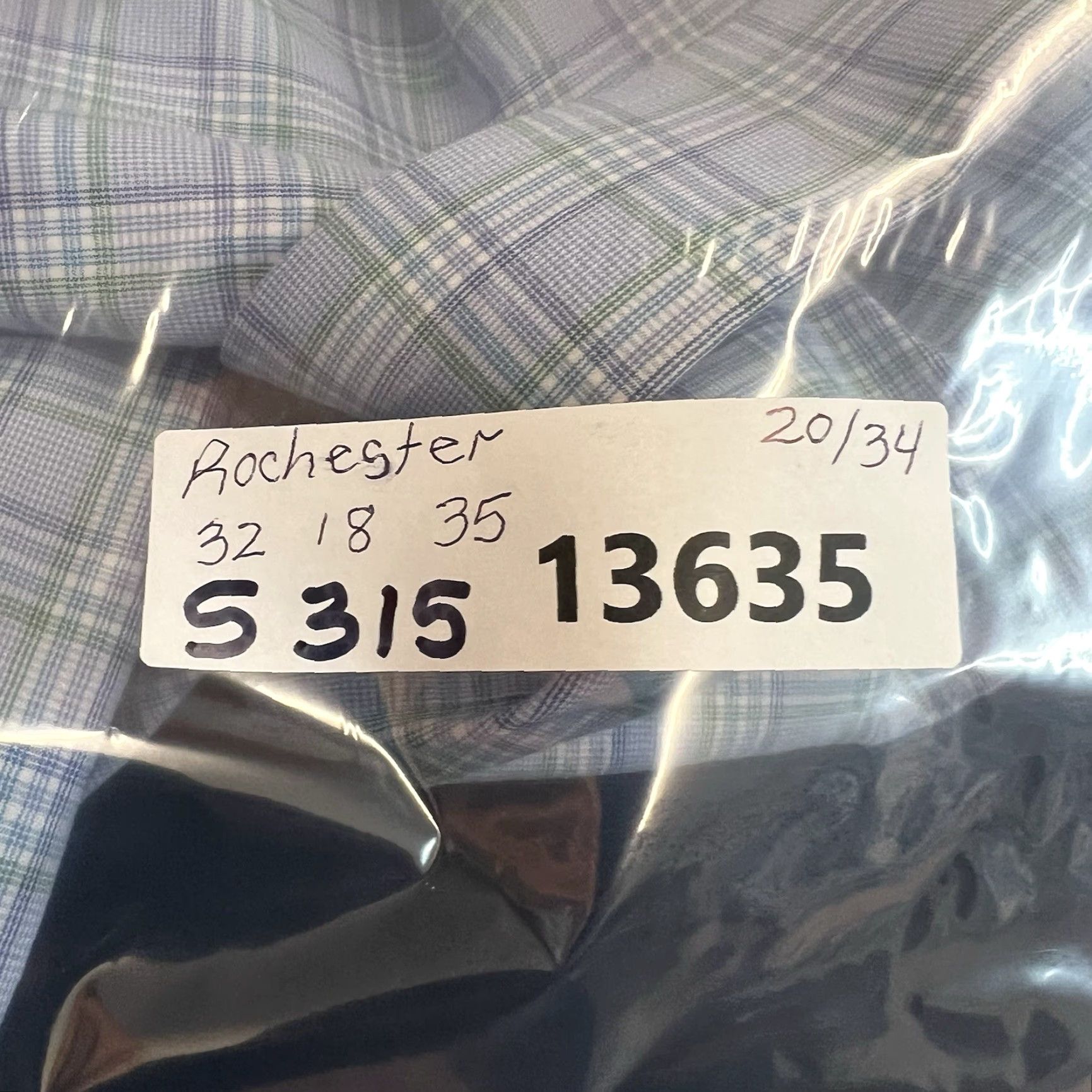 Vintage Blue Rochester Egyptian Cotton Checked Button-Up Shirt Mens Size 20 Regular Long Sleeve Blue/Green Pattern Check Casual Business 64 in Chest Size US XXL / EU 58 / 5 - 7 Thumbnail