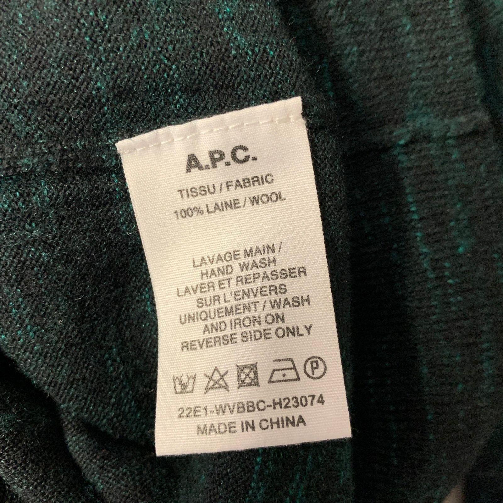 A.P.C. A.P.C. Size M Green Black Melange Wool Ribbed Pullover Size US M / EU 48-50 / 2 - 6 Thumbnail