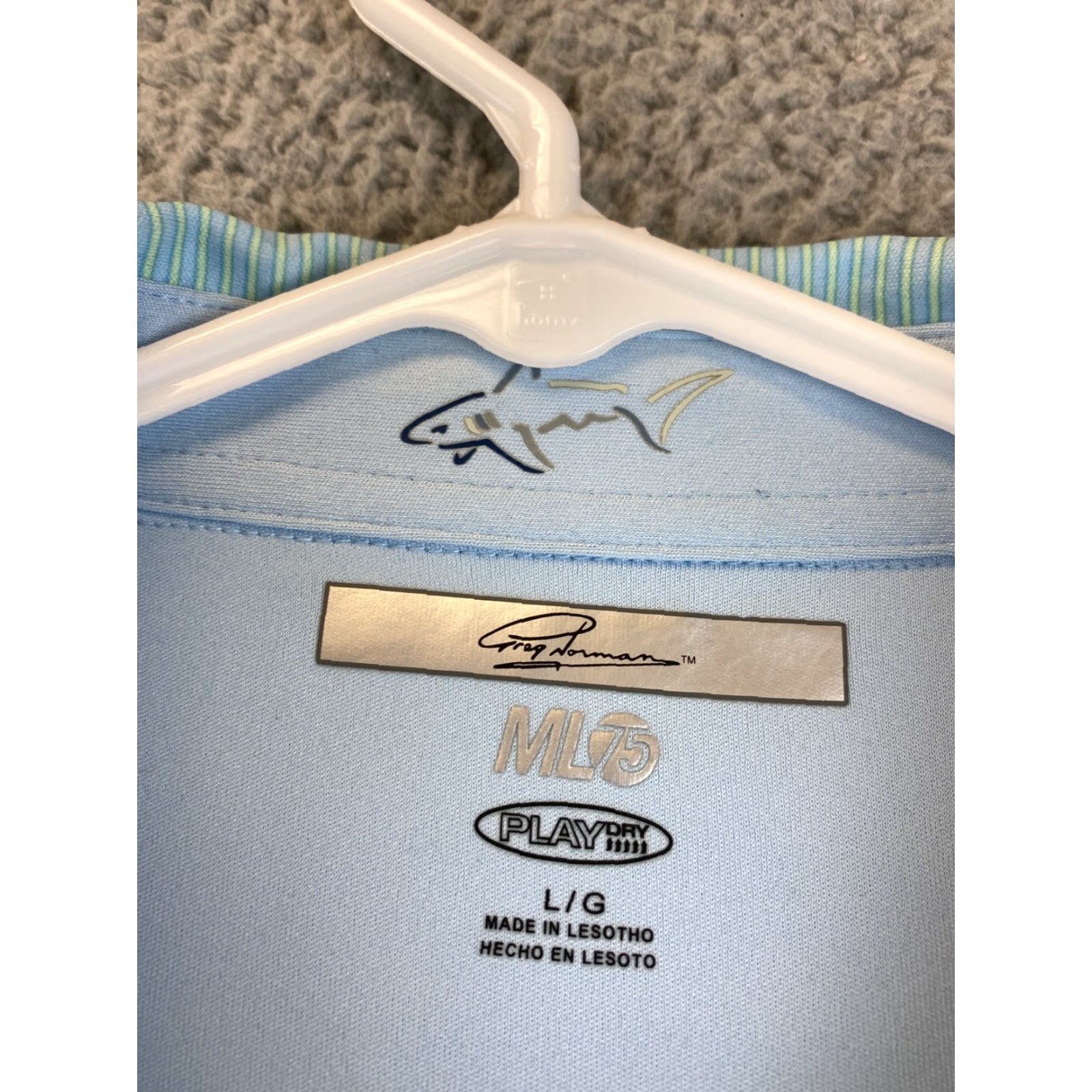 Vintage GREG NORMAN MEN'S Golf POLO SHIRT SHORT SLEEVE BLUE SIZE L / 78-45 Size US L / EU 52-54 / 3 - 4 Thumbnail