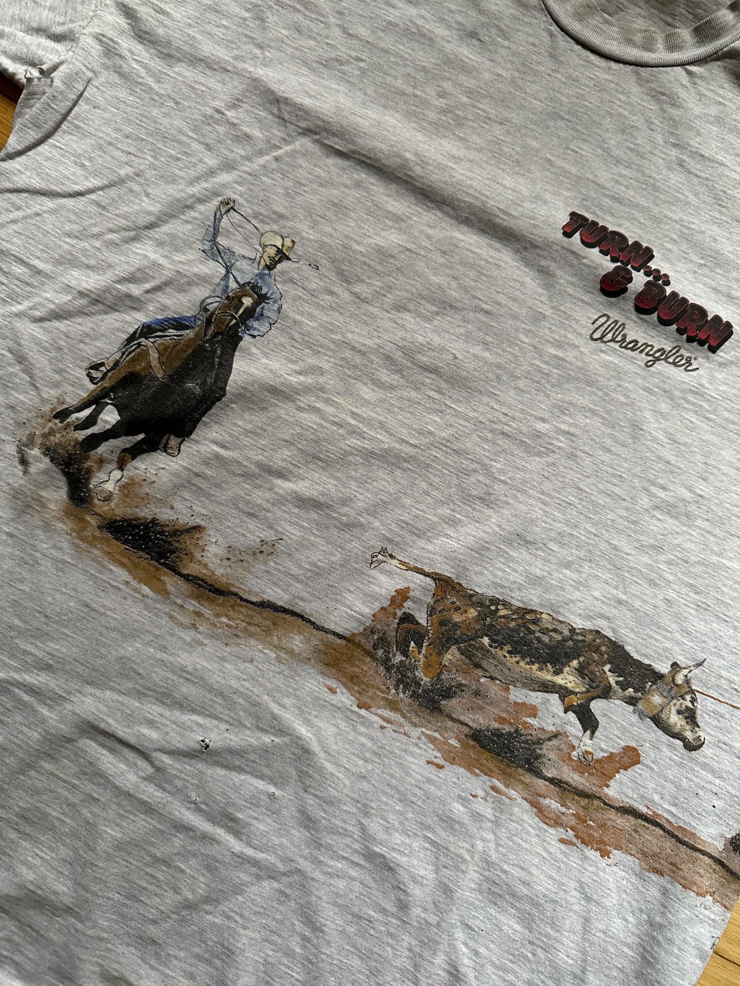 Wrangler Vintage Wrangler Cowboy Rodeo Turn... and Burn Shirt XXL Size US XXL / EU 58 / 5 - 3 Thumbnail