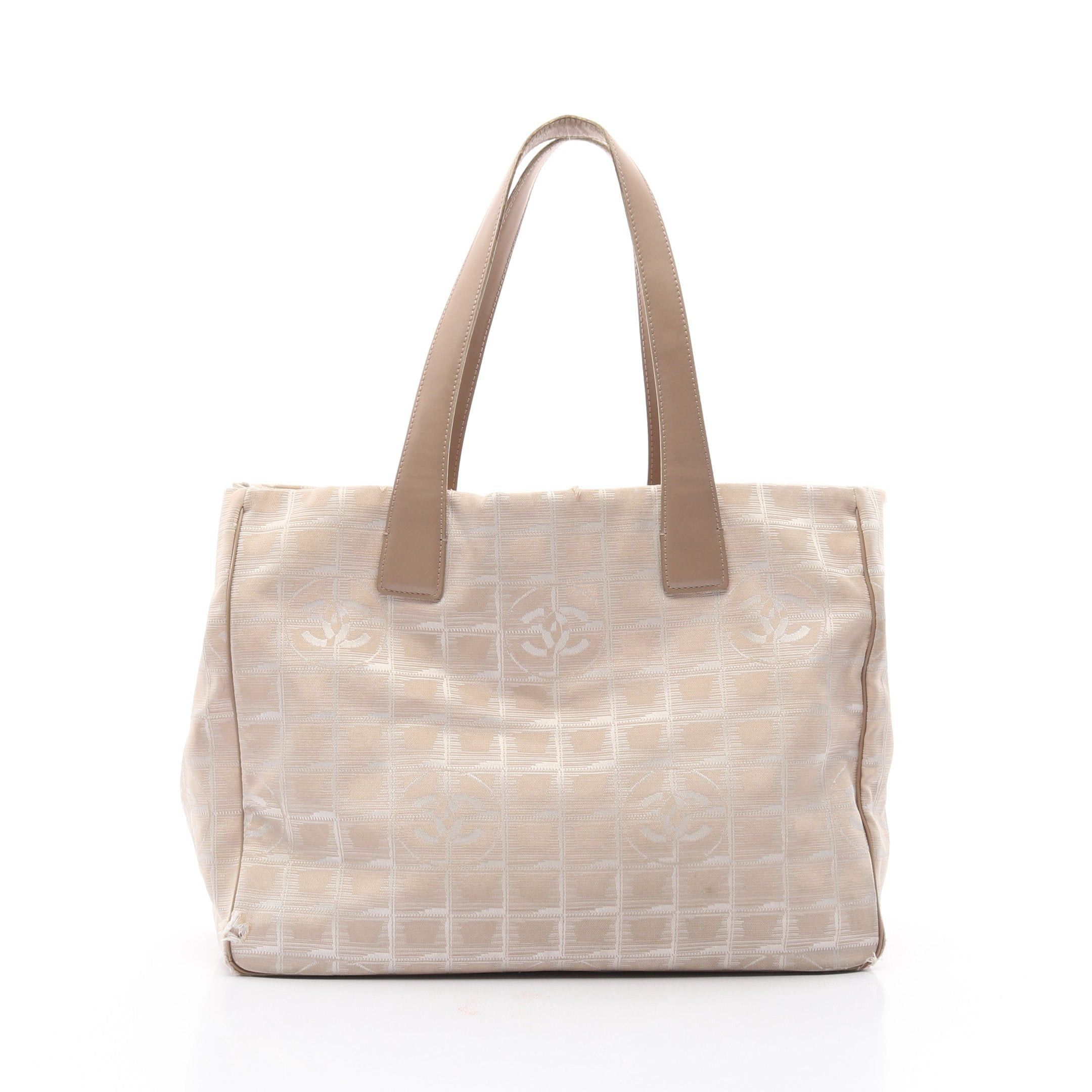 Chanel Chanel New Travel Line Mm Handbag Tote Bag Nylon Canvas Leather Beige Gold Hardware Size ONE SIZE - 1 Thumbnail