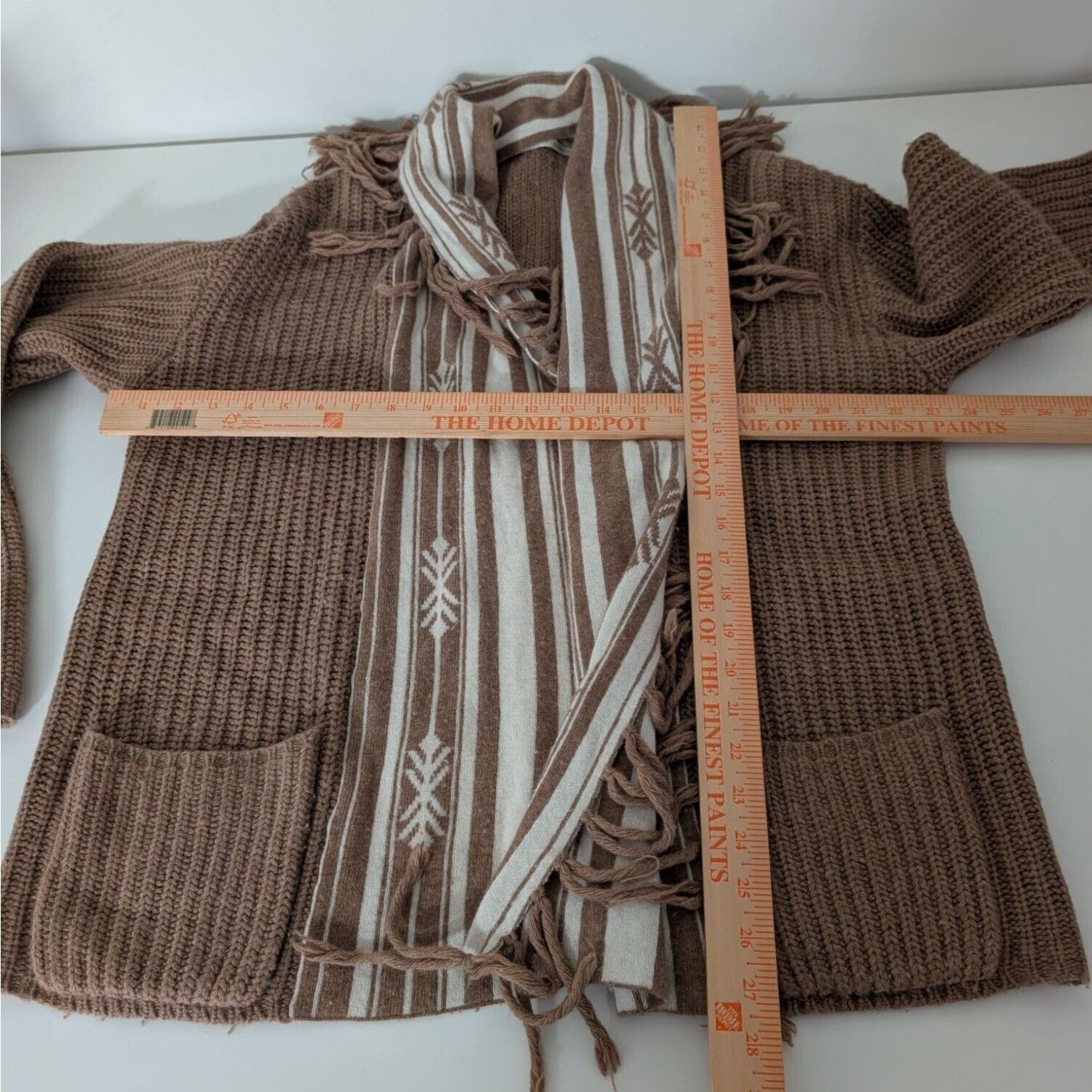 Designer 12th Street Cynthia Vincent Ribbed Fringe Cardigan Medium Size M / US 6-8 / IT 42-44 - 8 Thumbnail