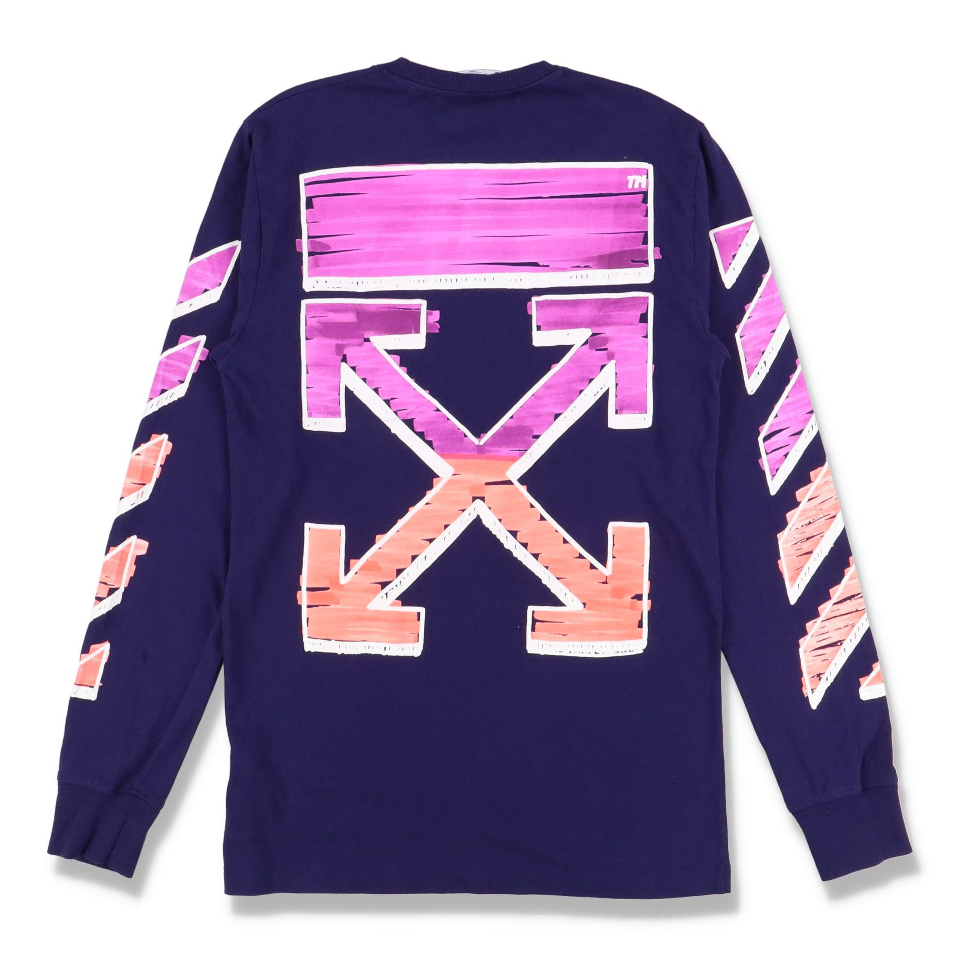 Blue Marker Arrows Logo Long Sleeve T-Shirt
