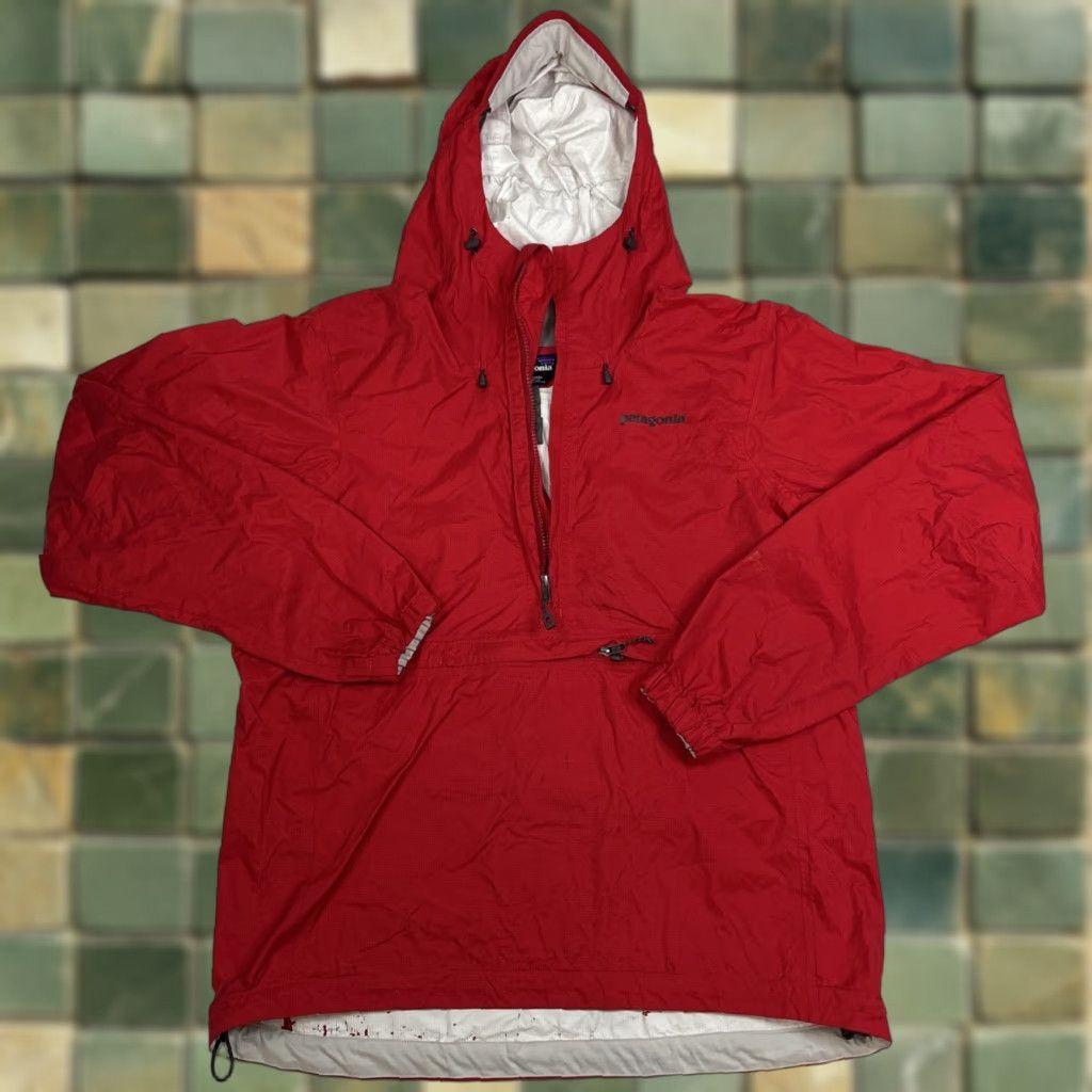 Patagonia H2No Jacket Mens M Red Full Zip Hooded Windbreaker Rain