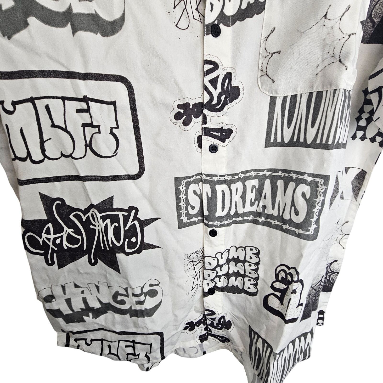 Urban Outfitters Mad Minds M/SF/T Mens All Over Graphic Sweet Dumb Shirt M Size US M / EU 48-50 / 2 - 3 Thumbnail