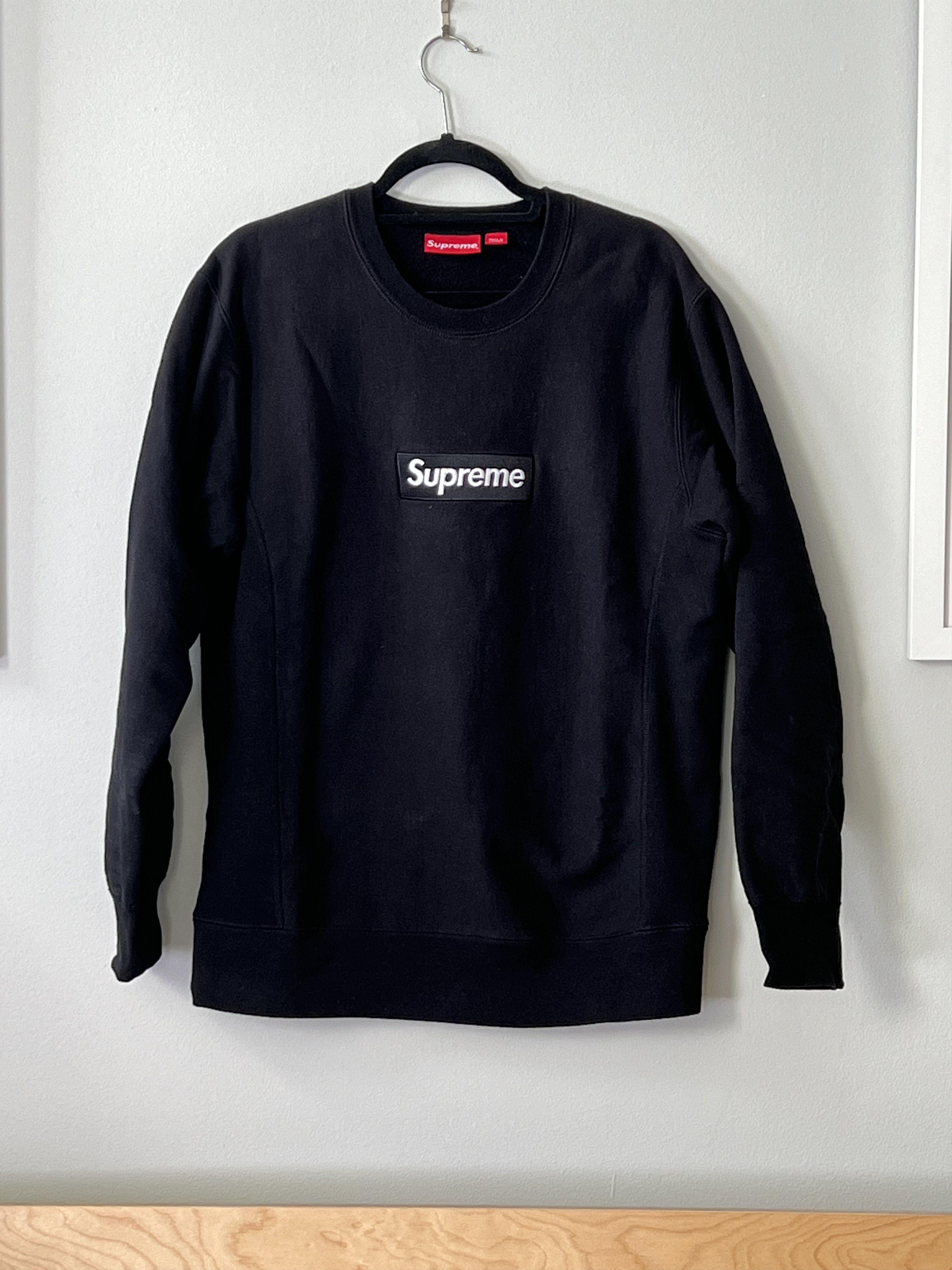 Supreme Box Logo Crewneck Black on Black | Grailed