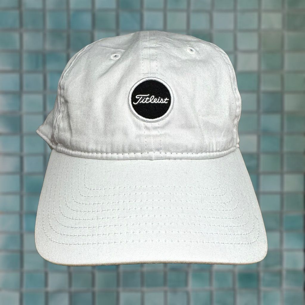 Titleist Titleist Golf Hat White Adjustable Strapback Baseball Cap Black Circle Logo Cap Mens WB Twill Cotton Baseball Cap Size ONE SIZE - 1 Thumbnail