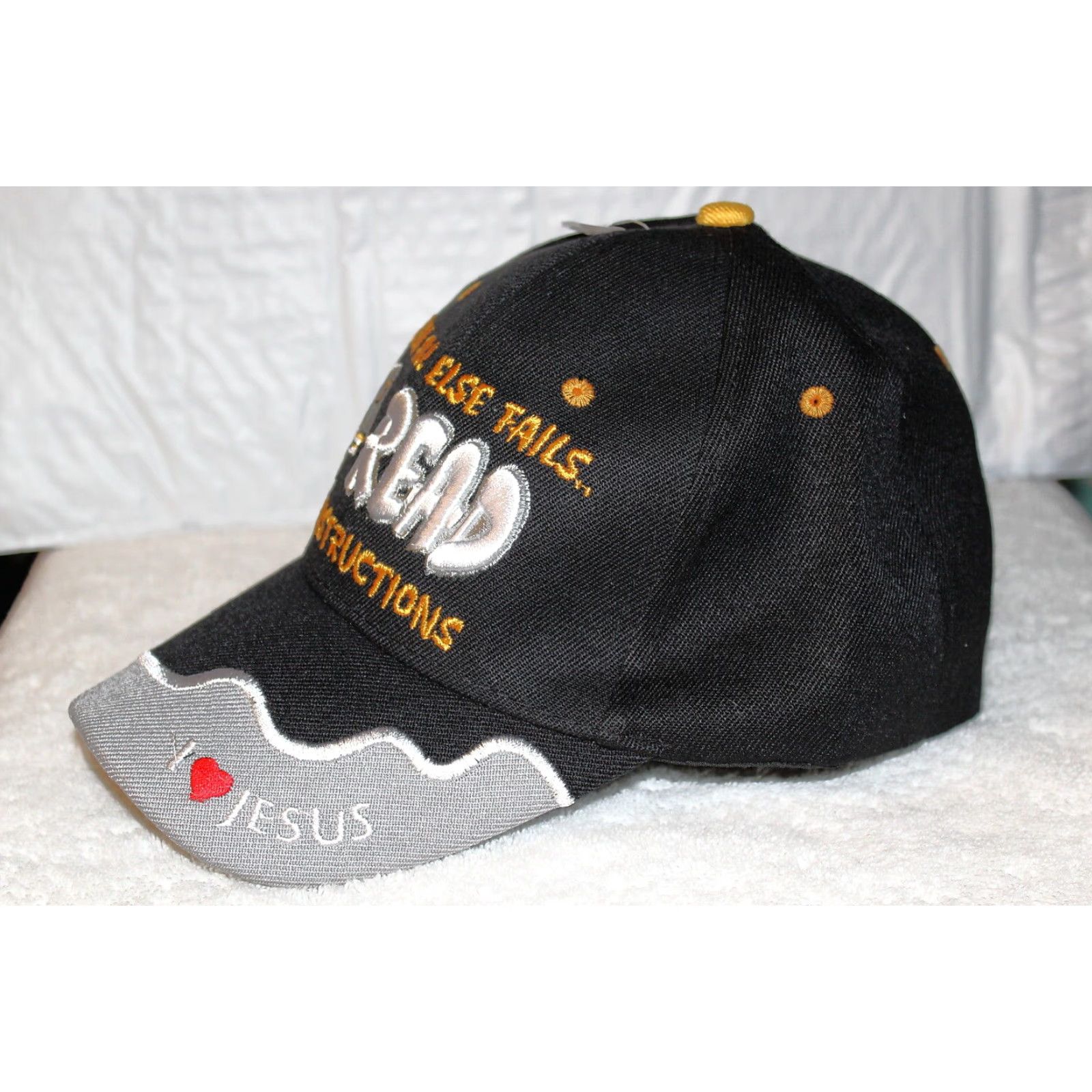 Vintage TOP Adjustable Black Baseball Cap "When All Else Fails Read The Instructions" Mens Size ONE SIZE - 2 Thumbnail
