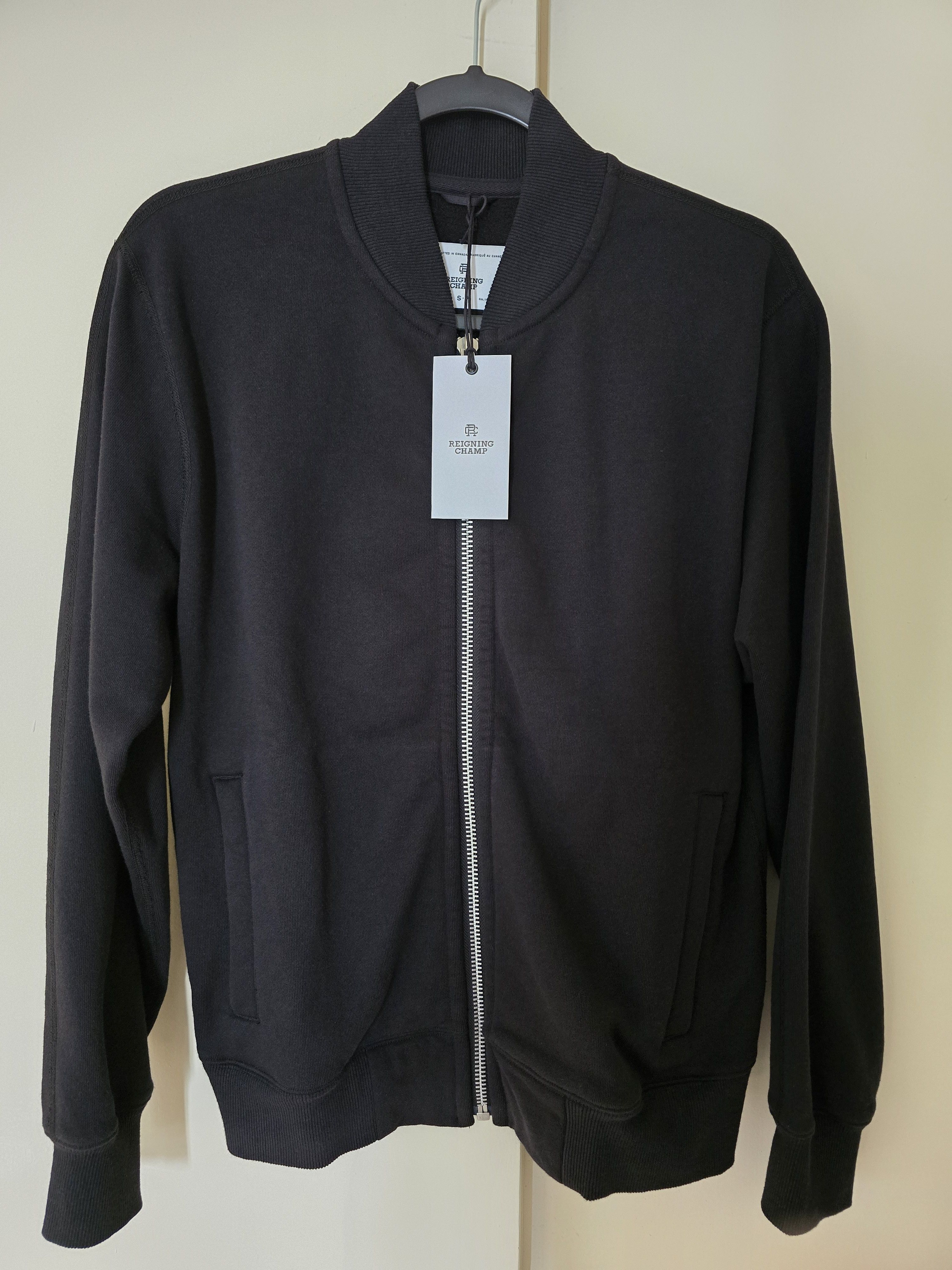 Reigning Champ New Reigning Champ Black Heavyweight Fleece Bomber Jacket Size US S / EU 44-46 / 1 - 1 Thumbnail