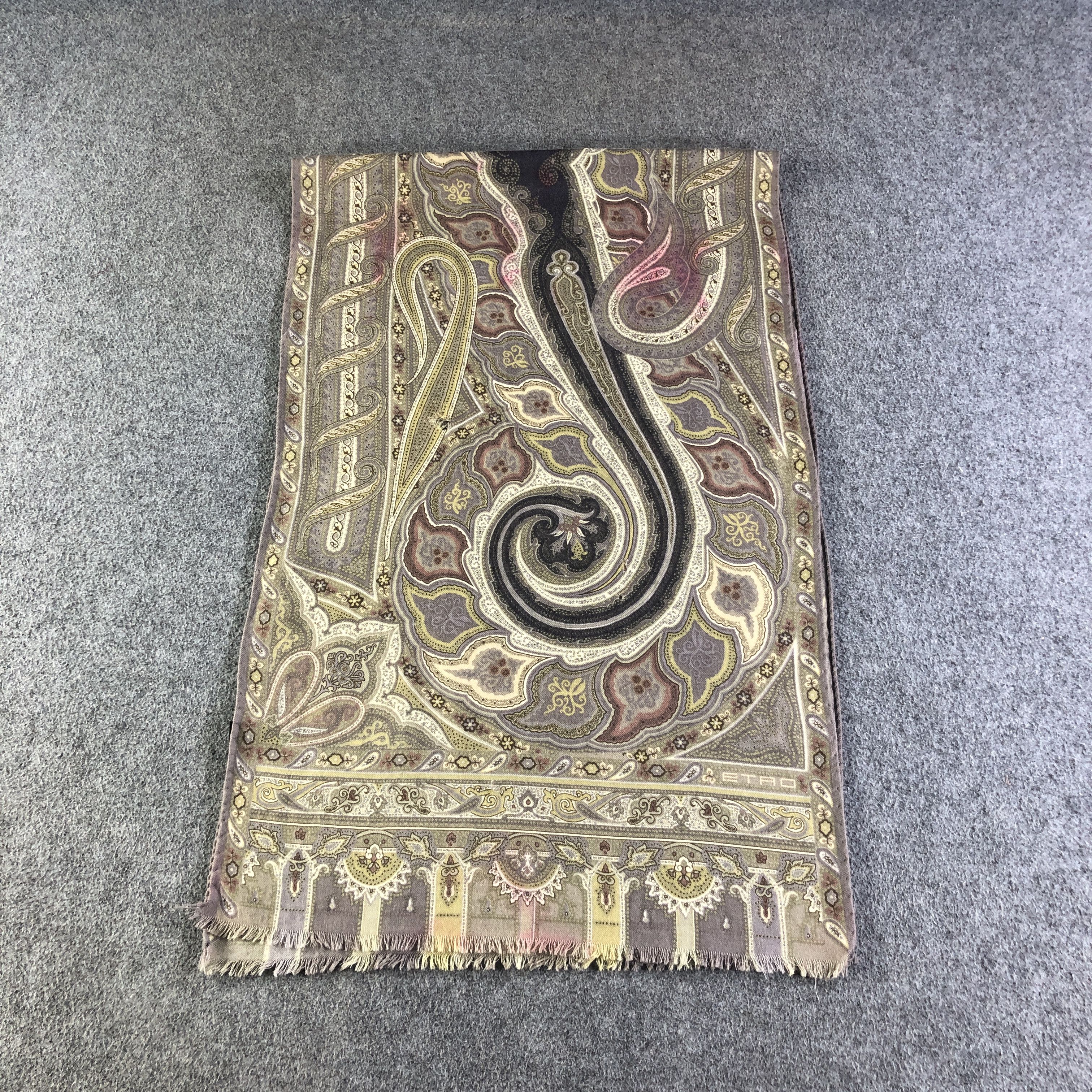 Etro Etro Paisley Wool/Silk Scarf Muffler Stole V2699 Size ONE SIZE - 2 Thumbnail