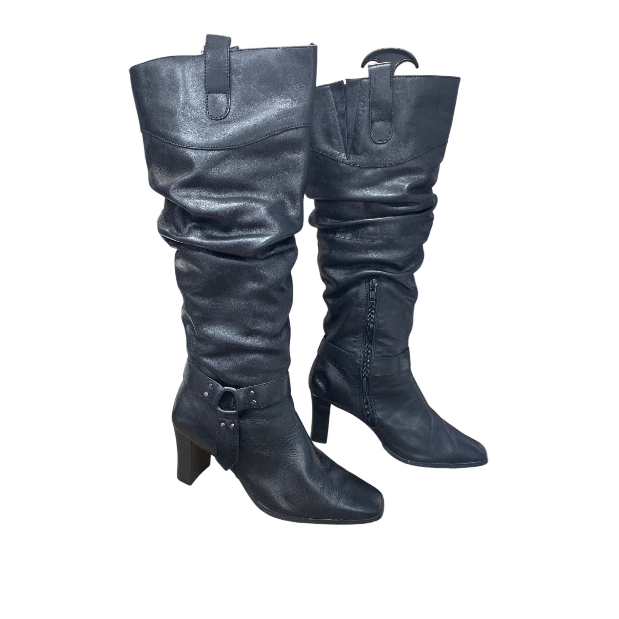 Other Bruno Valenti Womans Black Leather 3' Riding Equestrian Boot Size US 8.5 / IT 38.5 - 3 Thumbnail
