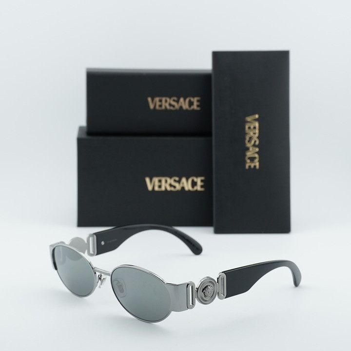 Versace Versace VE2299 10016G Sunglasses Gunmetal Oval Frame, Grey Size ONE SIZE - 1 Thumbnail