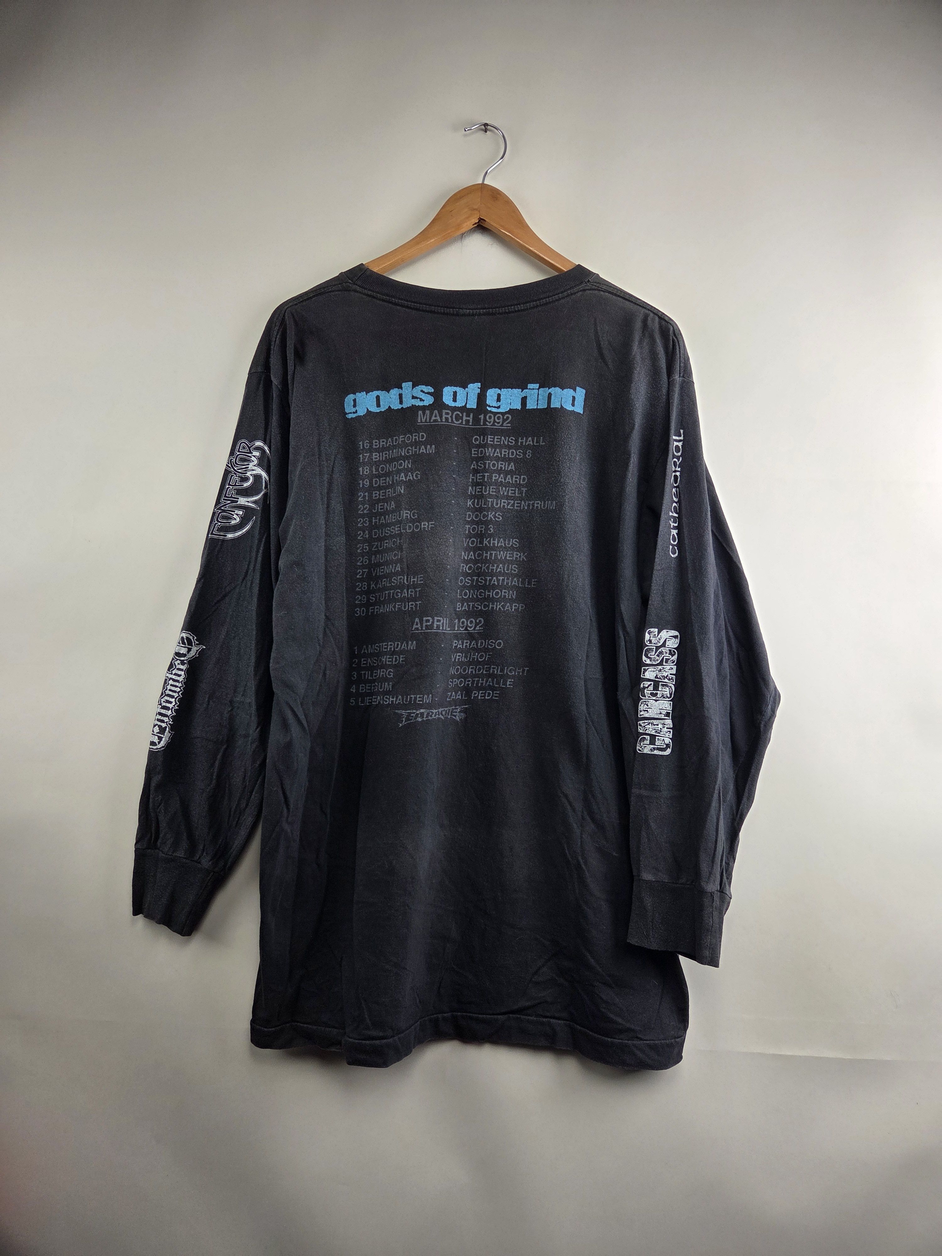 Band Tees × Vintage 1992 Earache Gods of grind Entombed Carcass Long-sleeved Size US XL / EU 56 / 4 - 5 Thumbnail