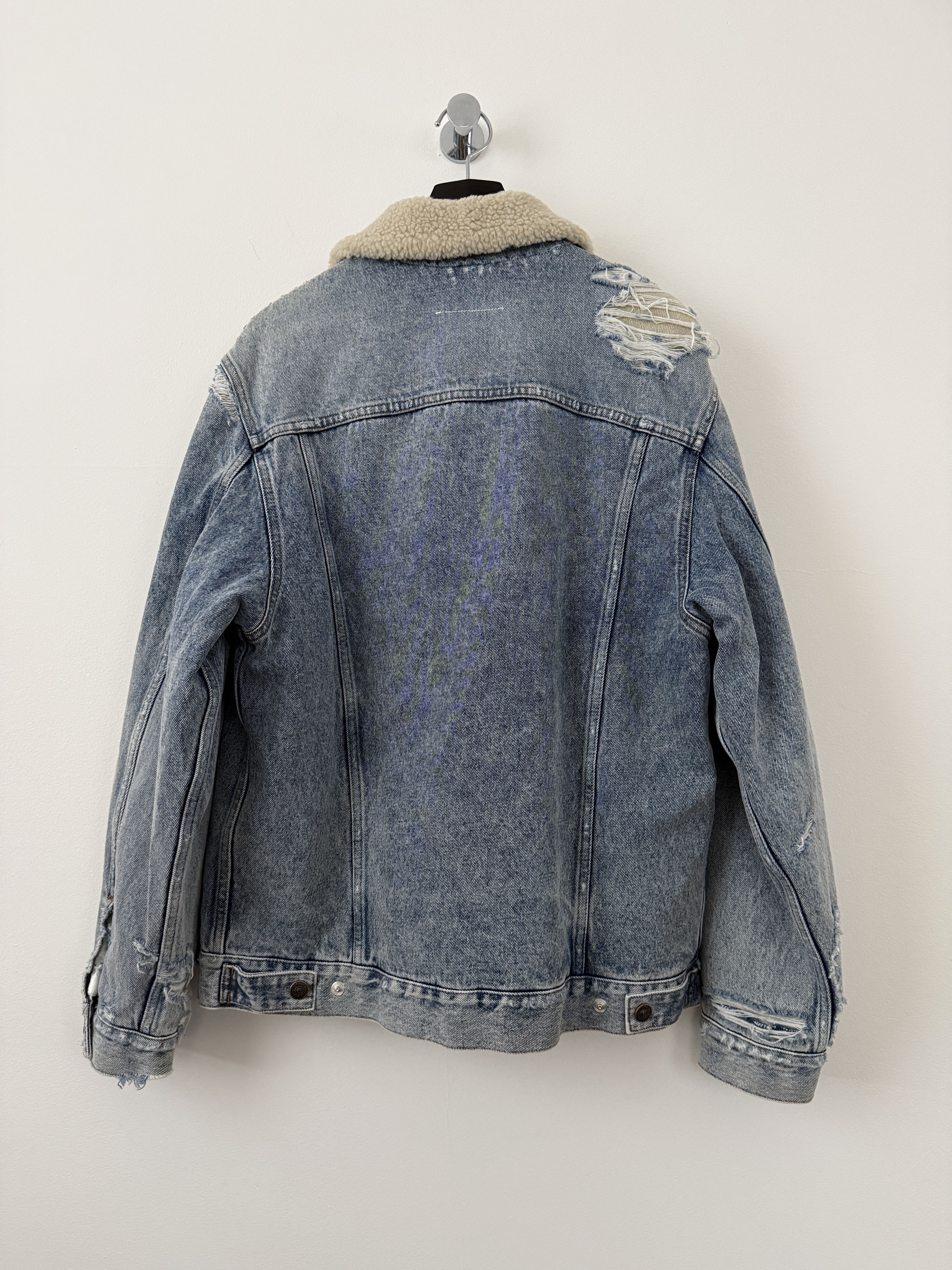 MM6 Distressed Denim Shearling Jacket Size US S / EU 44-46 / 1 - 3 Thumbnail