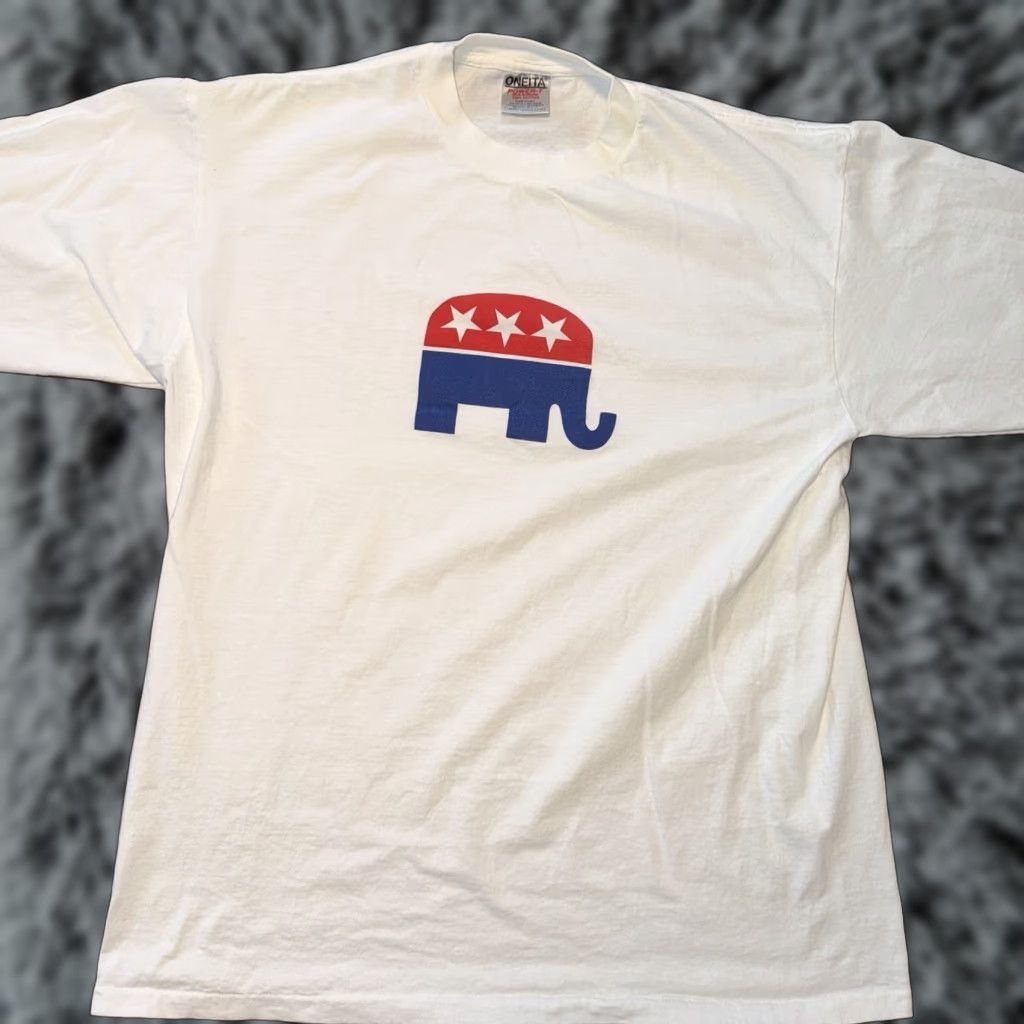 Logo 7 VINTAGE Republican Party Elephant Logo Long Sleeve T Shirt Single Stitch 90s Mens XL Size US S / EU 44-46 / 1 - 1 Thumbnail