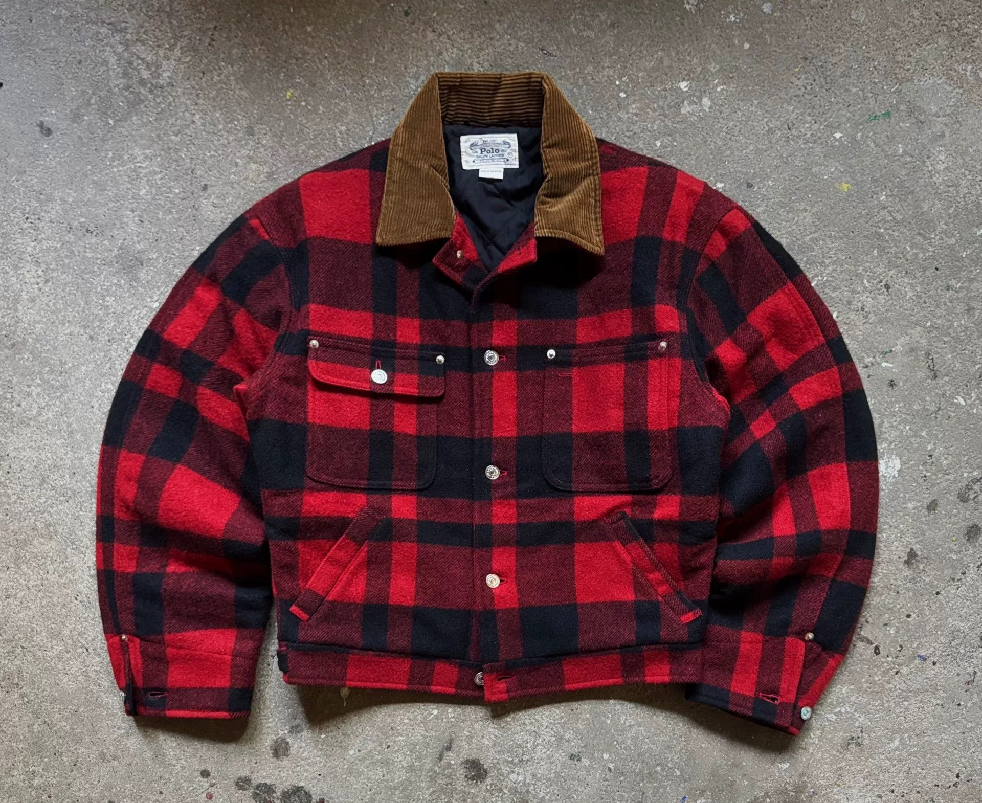 Vintage 1980s Polo Ralph Lauren Vintage Wool Jacket Size US M / EU 48-50 / 2 - 1 Thumbnail