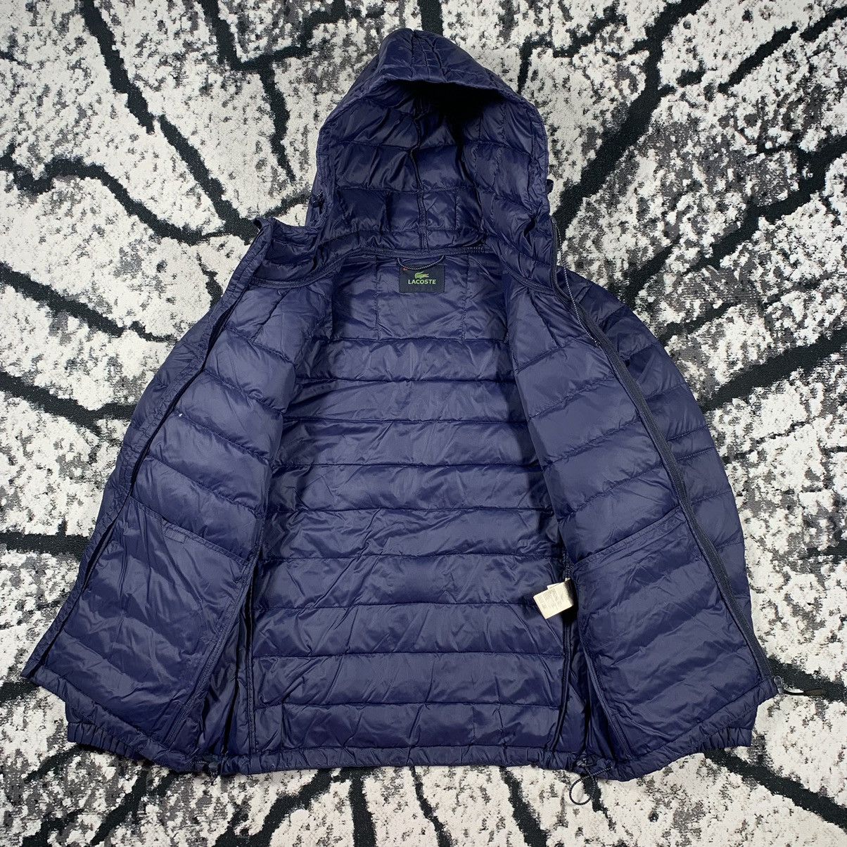 Lacoste × Vintage Lacoste Navy Down Jacket Hood Vintage Style Small Logo Size US L / EU 52-54 / 3 - 3 Thumbnail