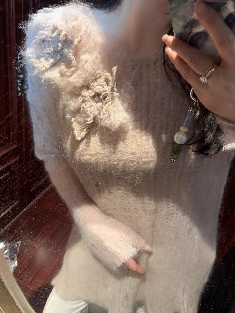 Valentino Valentino Pink mohair cut-out top Size S / US 4 / IT 40 - 7 Thumbnail