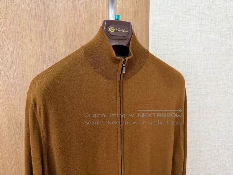 Loro Piana Loro Piana 12 Micron Full Zip Knit Sweater Camel Color Size US L / EU 52-54 / 3 - 2 Thumbnail