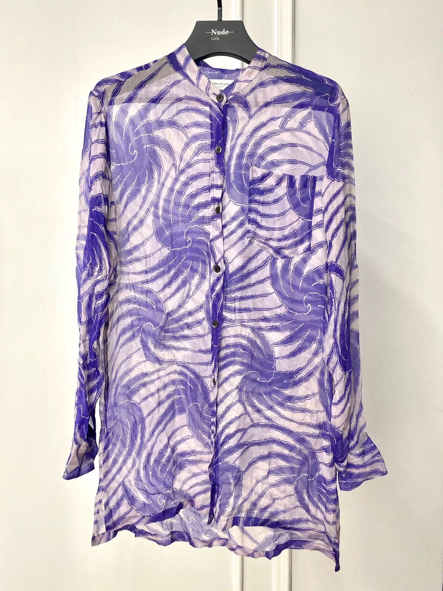 Dries Van Noten purple silk shirt by dries van noten Size US M / EU 48-50 / 2 - 1 Thumbnail