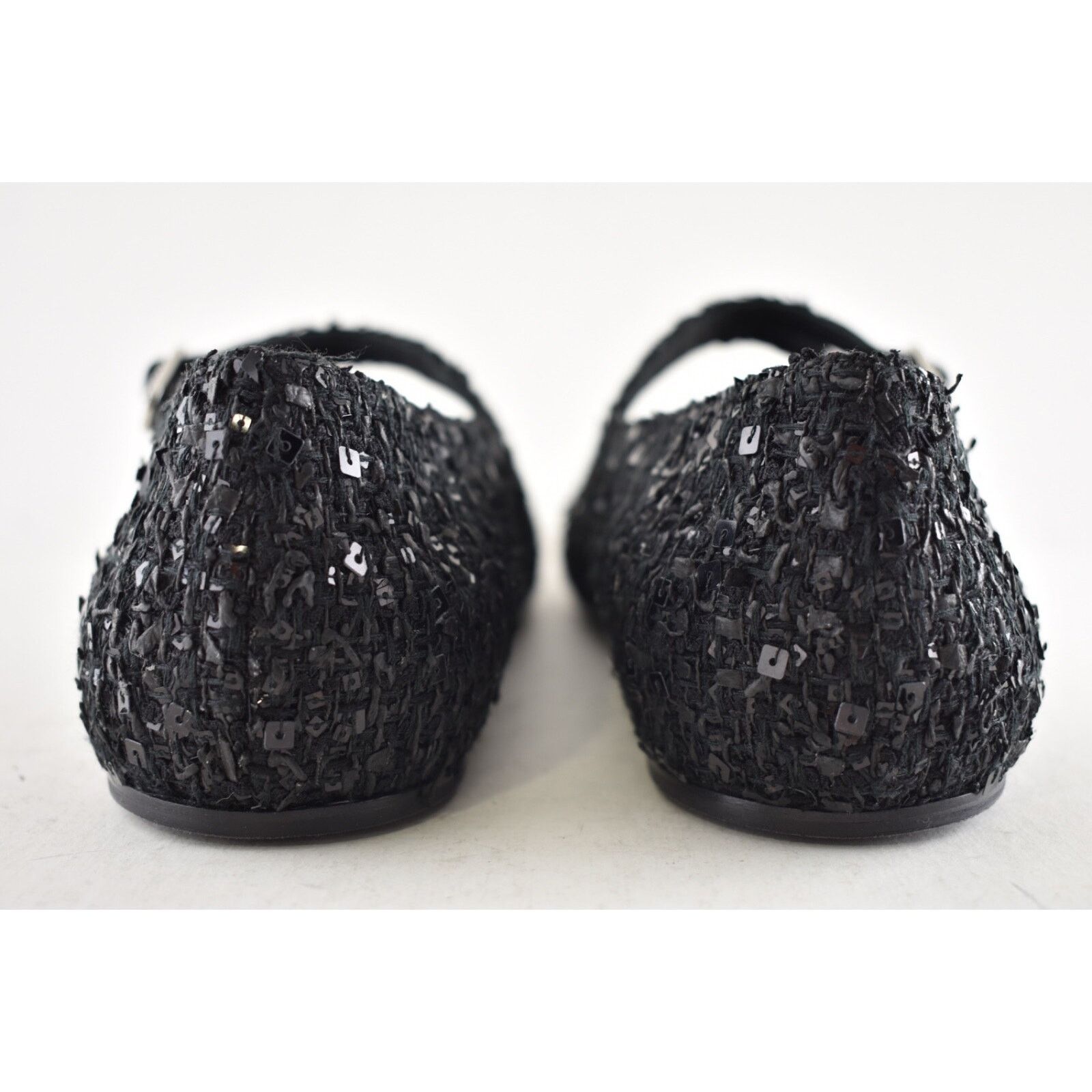 Chanel Chanel 24S Black Glittered Tweed Pearl Mary Jane Ballerina Size US 6 / IT 36 - 14 Thumbnail