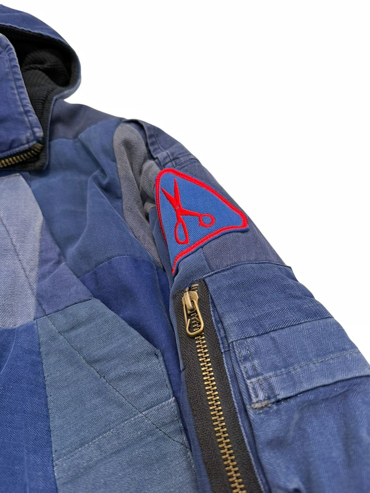 Greg Lauren Showroom Scrap French Workwear Patchwork Puffer Jacket Size US L / EU 52-54 / 3 - 5 Thumbnail