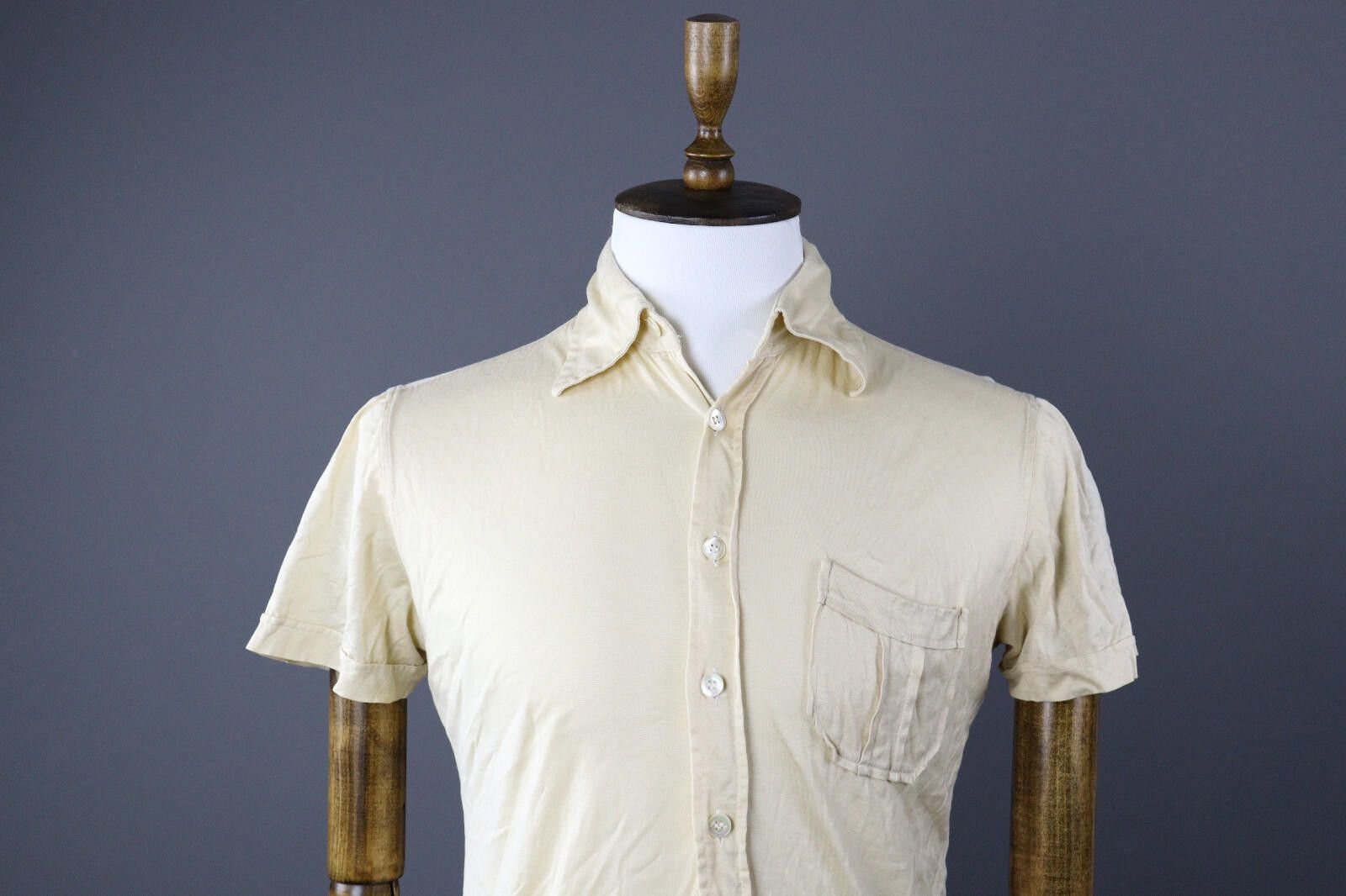 Ermenegildo Zegna Vintage Men Zegna Classic Ivory Summer Shirt Size 48 Size US M / EU 48-50 / 2 - 2 Thumbnail