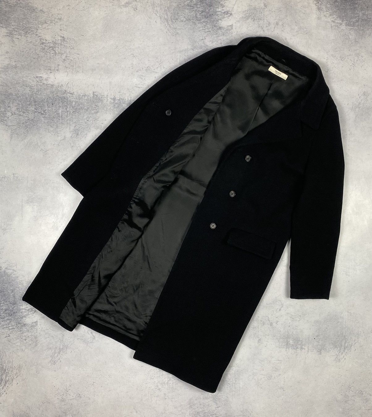 Prada Prada Button Front Collared Long Black Wool Coat Womens Size M / US 6-8 / IT 42-44 - 11 Thumbnail