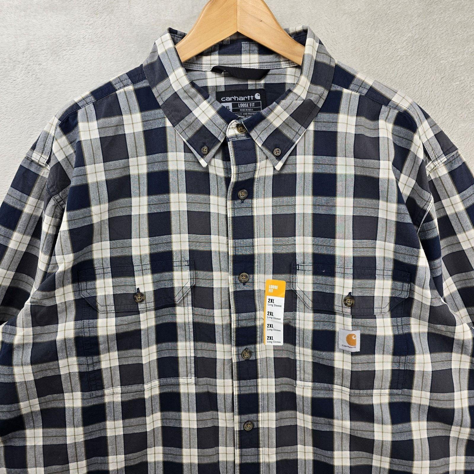 Carhartt Carhartt Loose Fit Long Sleeve Button-Up Shirt Men XXL Plaid Size US XXL / EU 58 / 5 - 3 Thumbnail