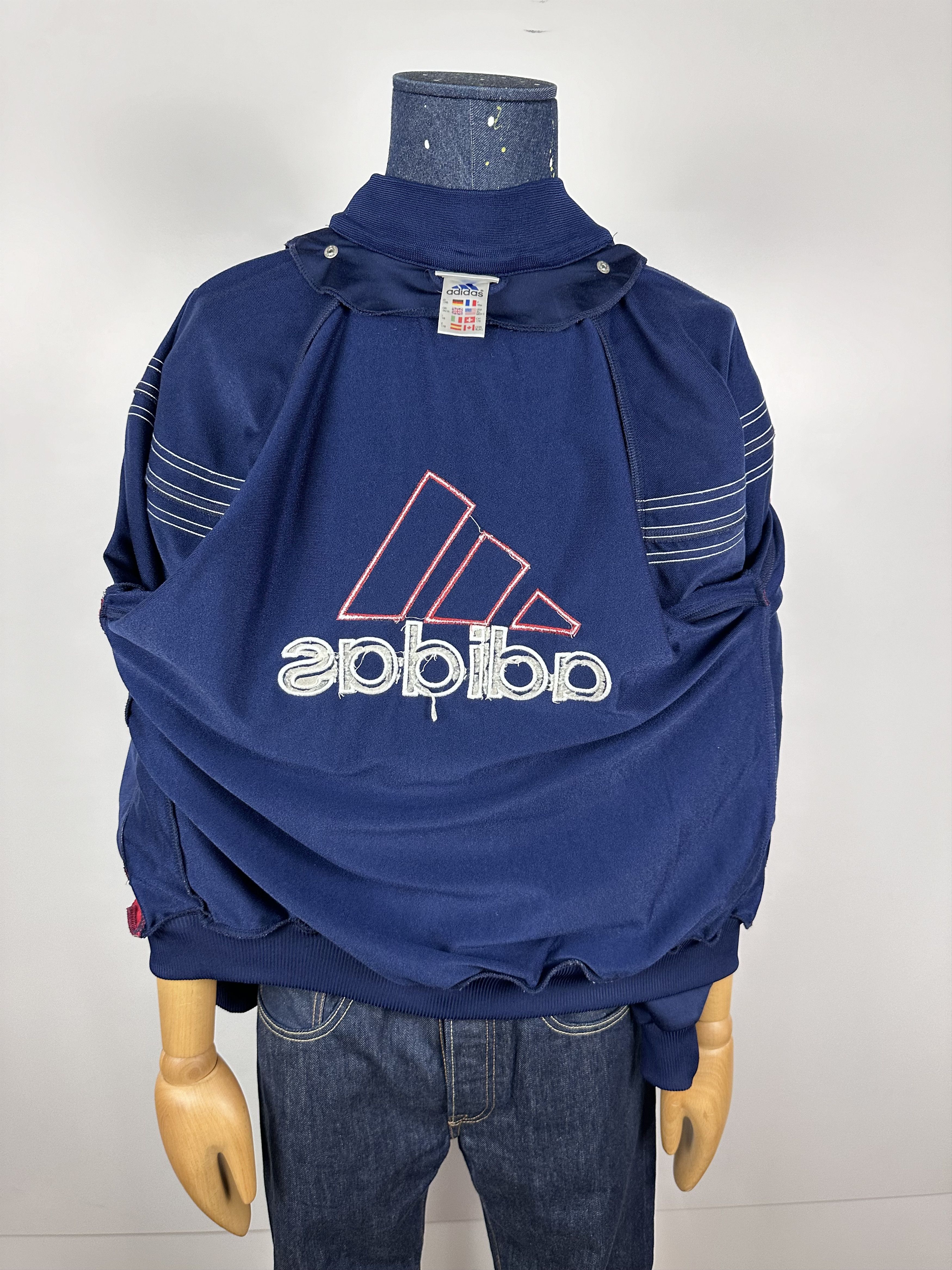 Adidas × Vintage Adidas Vintage 90s Blue Red Track Top Jacket Big Logo S Size US S / EU 44-46 / 1 - 10 Thumbnail