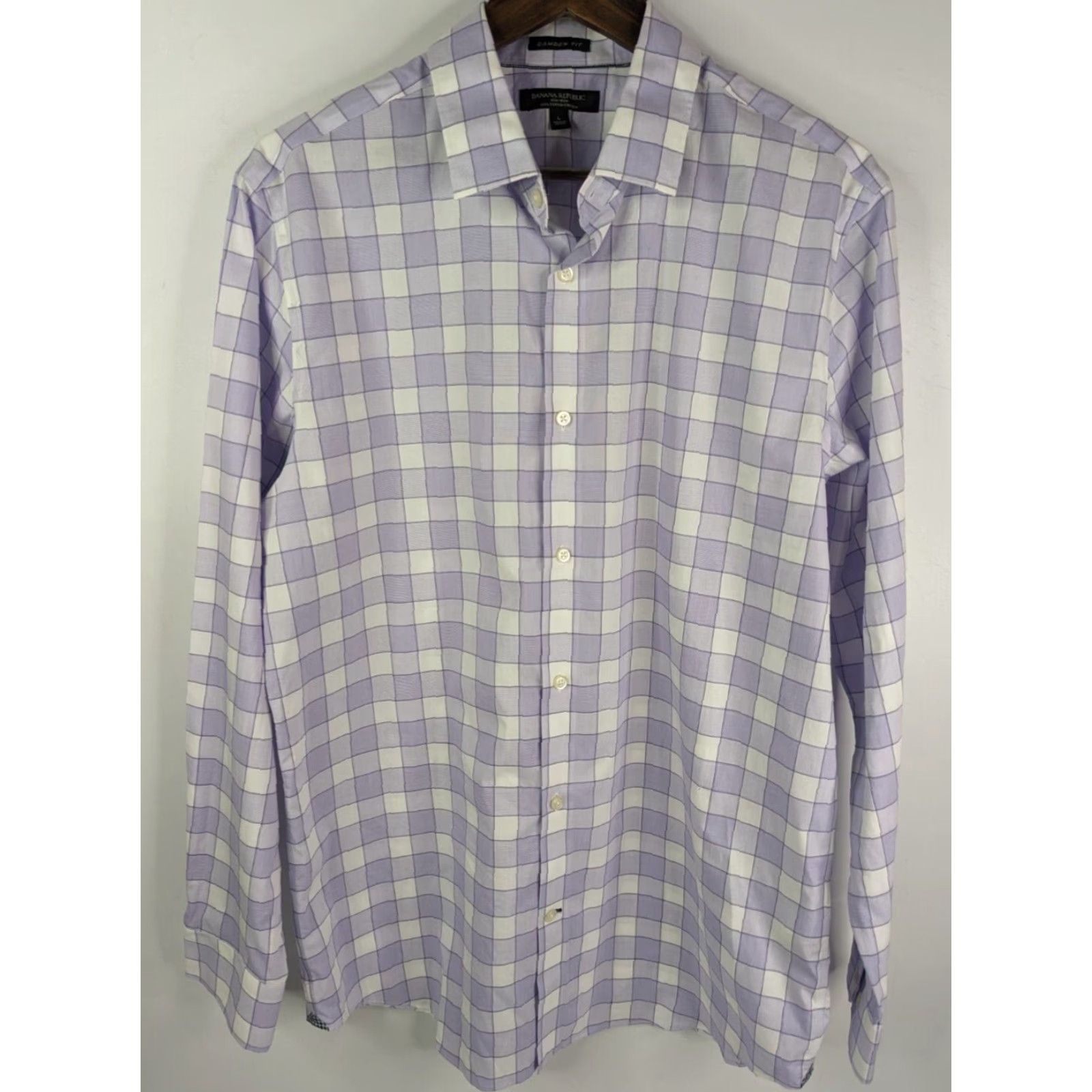 Banana Republic Banana Republic Purple Plaid Camden Fit Non-Iron Mens Large Long Sleeve Shirt Size US L / EU 52-54 / 3 - 2 Thumbnail