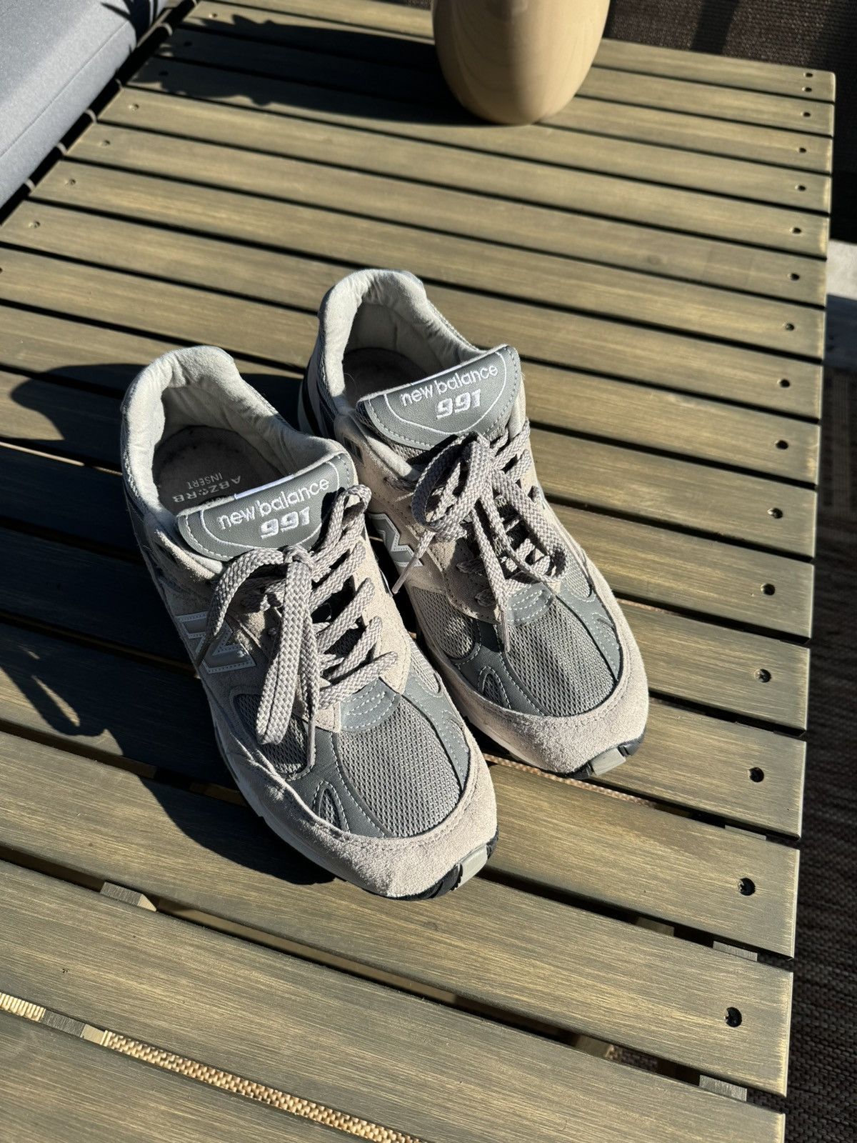 image of New Balance Made In England 991 Shoes in Grey, Men's (Size 8.5)