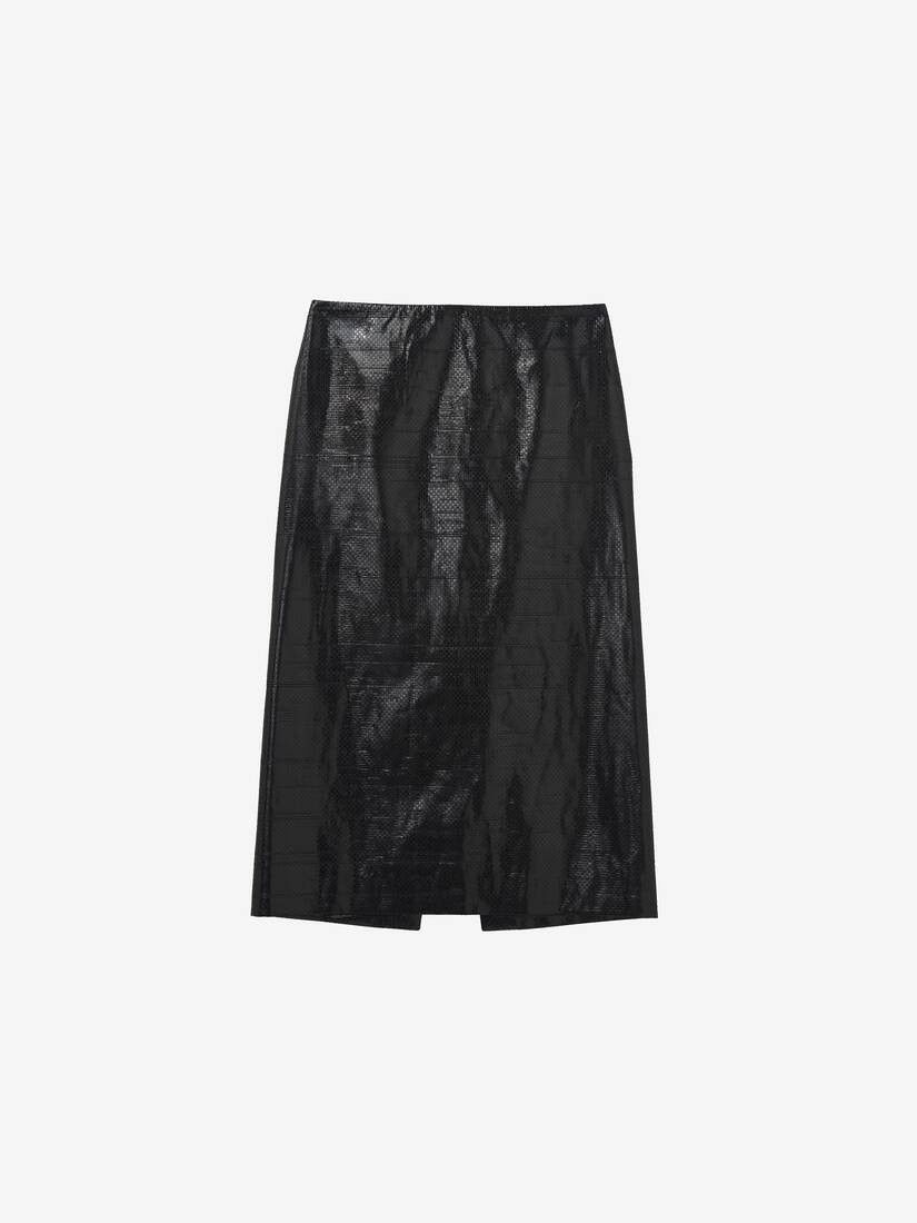Alexander McQueen o1srvl11e0326 Tarpaulin Pencil Skirt in Black Size 28" / US 6 / IT 42 - 1 Thumbnail