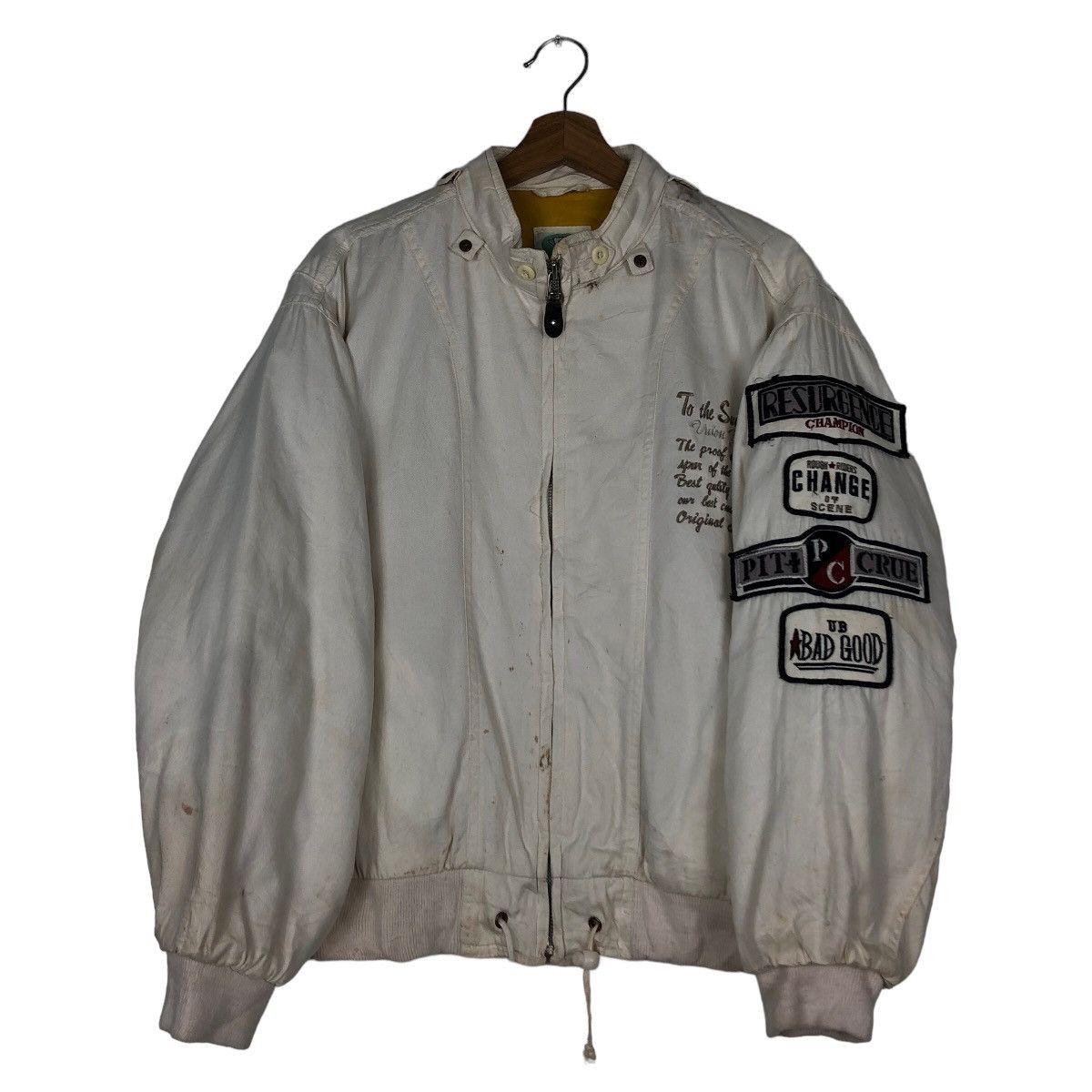 Japanese Brand 🔥Vintage Bomber Jacket Biker Union Made Japan Big Logo Size US M / EU 48-50 / 2 - 1 Thumbnail