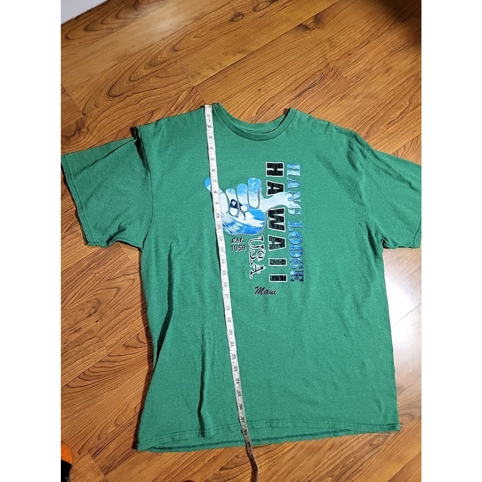 Vintage Hang Loose Hawaii shirt T-Shirt Men XL Green 50/50 Maui Surf Hawaii Maui 90s Concert Boys Mens Size US XL / EU 56 / 4 - 4 Thumbnail