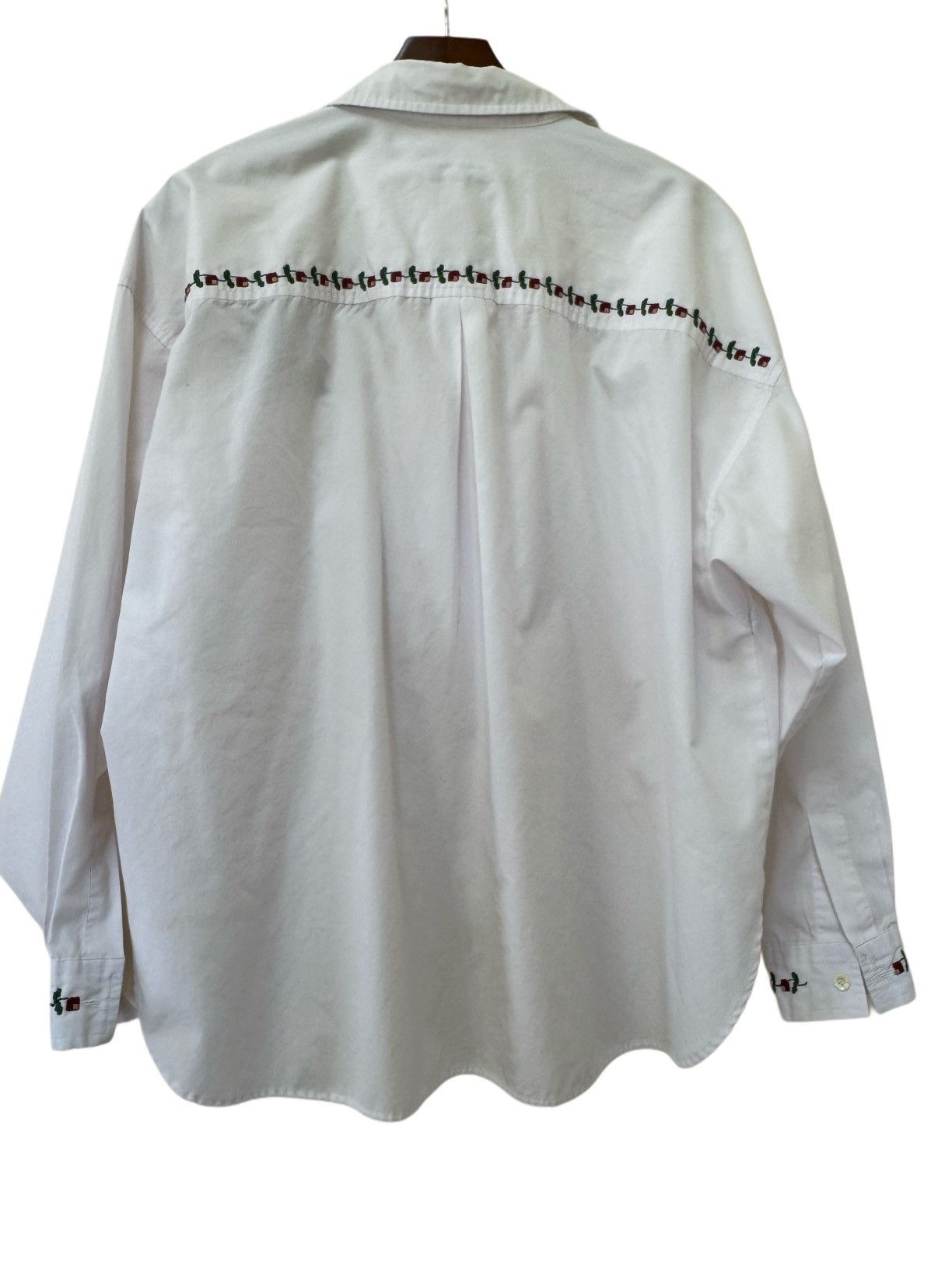Vintage Henri James women’s L vintage 90s white button up embroidery Size L / US 10 / IT 46 - 2 Thumbnail